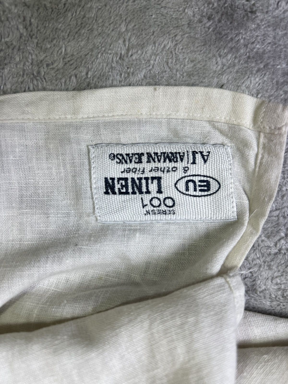 Armani Vintage Armani Jeans Linen Cotton Pullover Shirt Cream Beige Size US XL / EU 56 / 4 - 8 Thumbnail