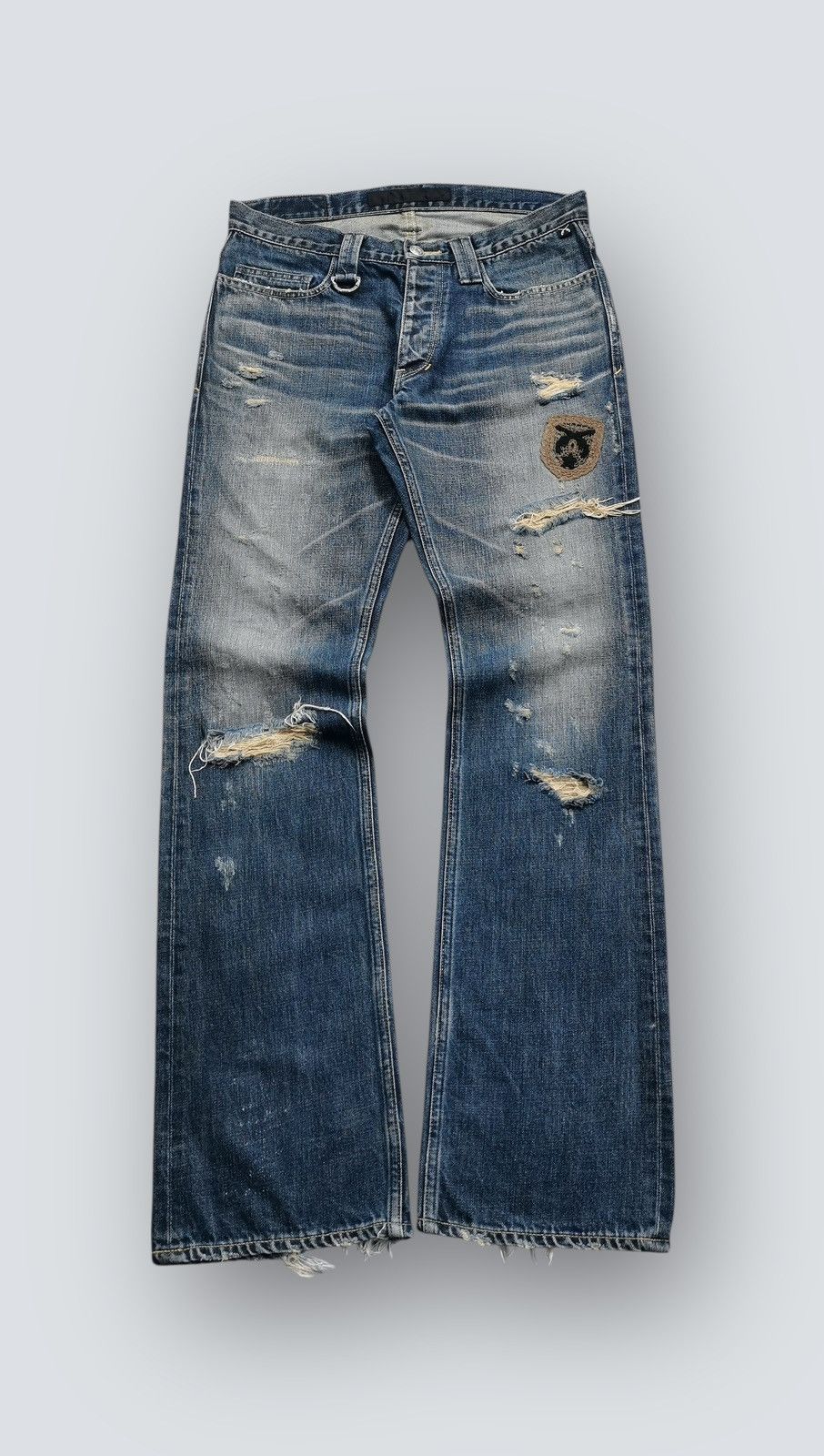 Mastermind Japan Mastermind Roarguns Roar Cross Guns Distressed Denim Jeans Size US 32 / EU 48 - 4 Thumbnail