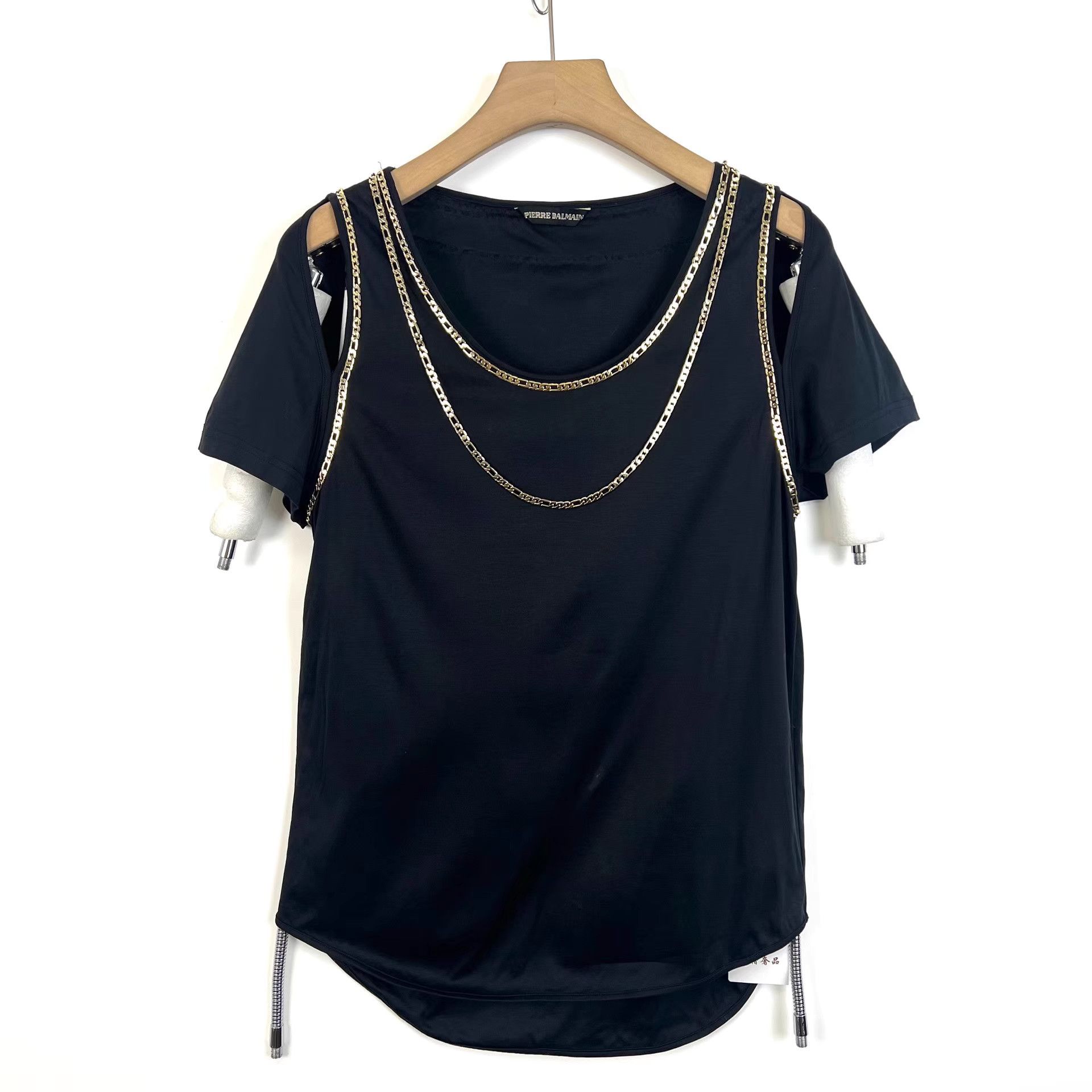 Balmain Balmain Classic Black High-Low Multi-Chain Short Sleeve K12 Size XS / US 0-2 / IT 36-38 - 1 Thumbnail