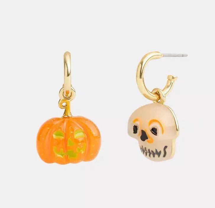 Coach Skull And Pumpkin Mismatch Earrings CO240 Size ONE SIZE - 1 Thumbnail