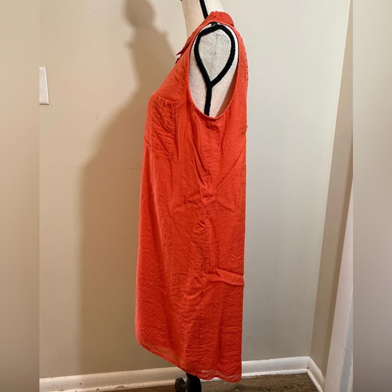 Quiksilver Quick Silver reddish orange beachy shirt dress lace SZ LG Size L / US 10 / IT 46 - 3 Thumbnail