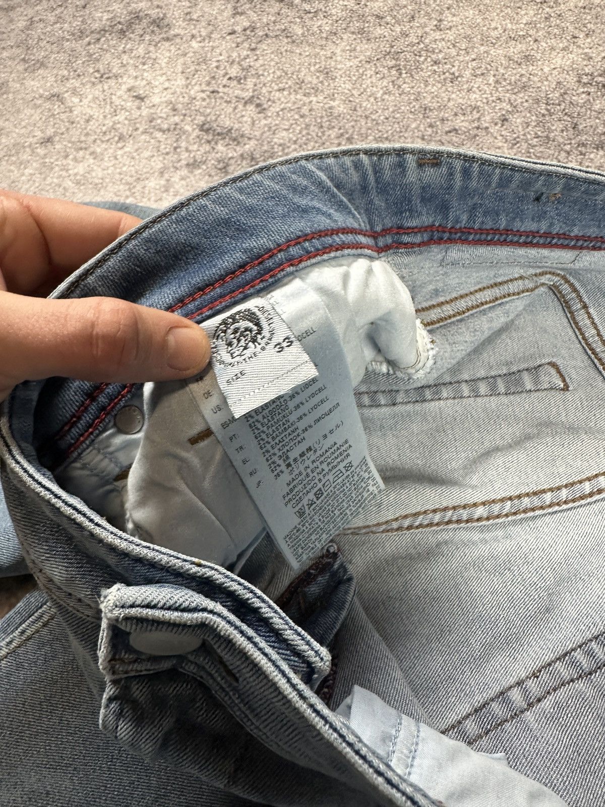 Diesel Vintage Diesel Logo Jeans Very Rare Denim USA Deepzip 33 Y2K Size US 33 - 8 Thumbnail