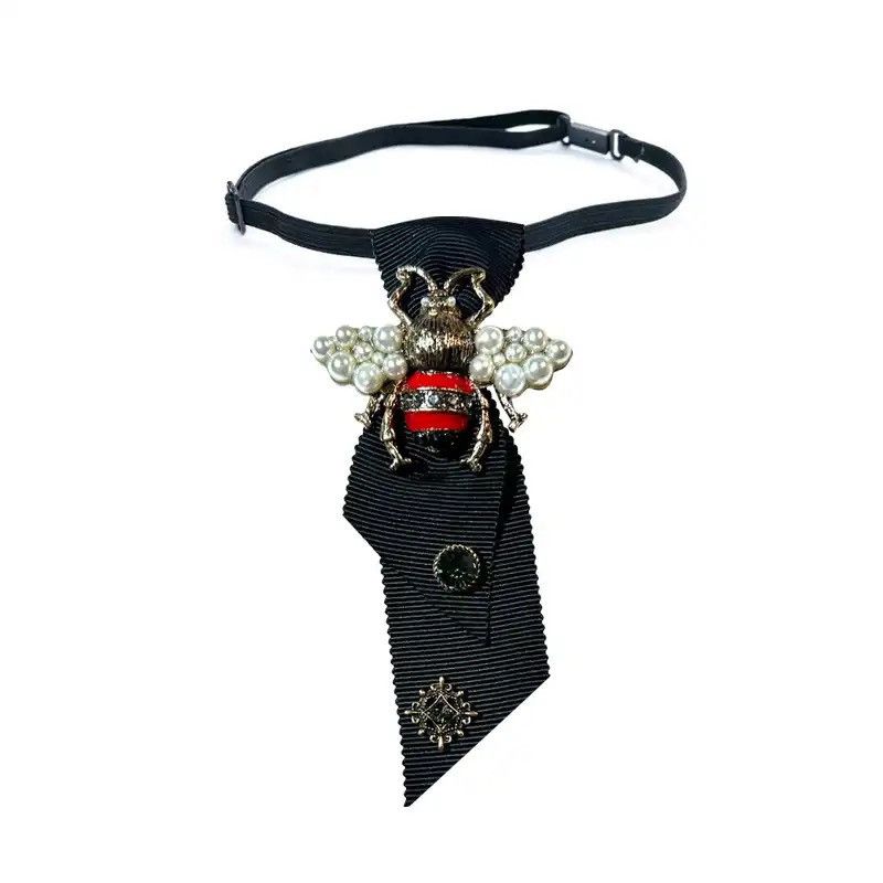 Japanese Brand × Leather British Style Rhinestone Pearl Bee Tie Fabric Bowties Size ONE SIZE - 1 Thumbnail