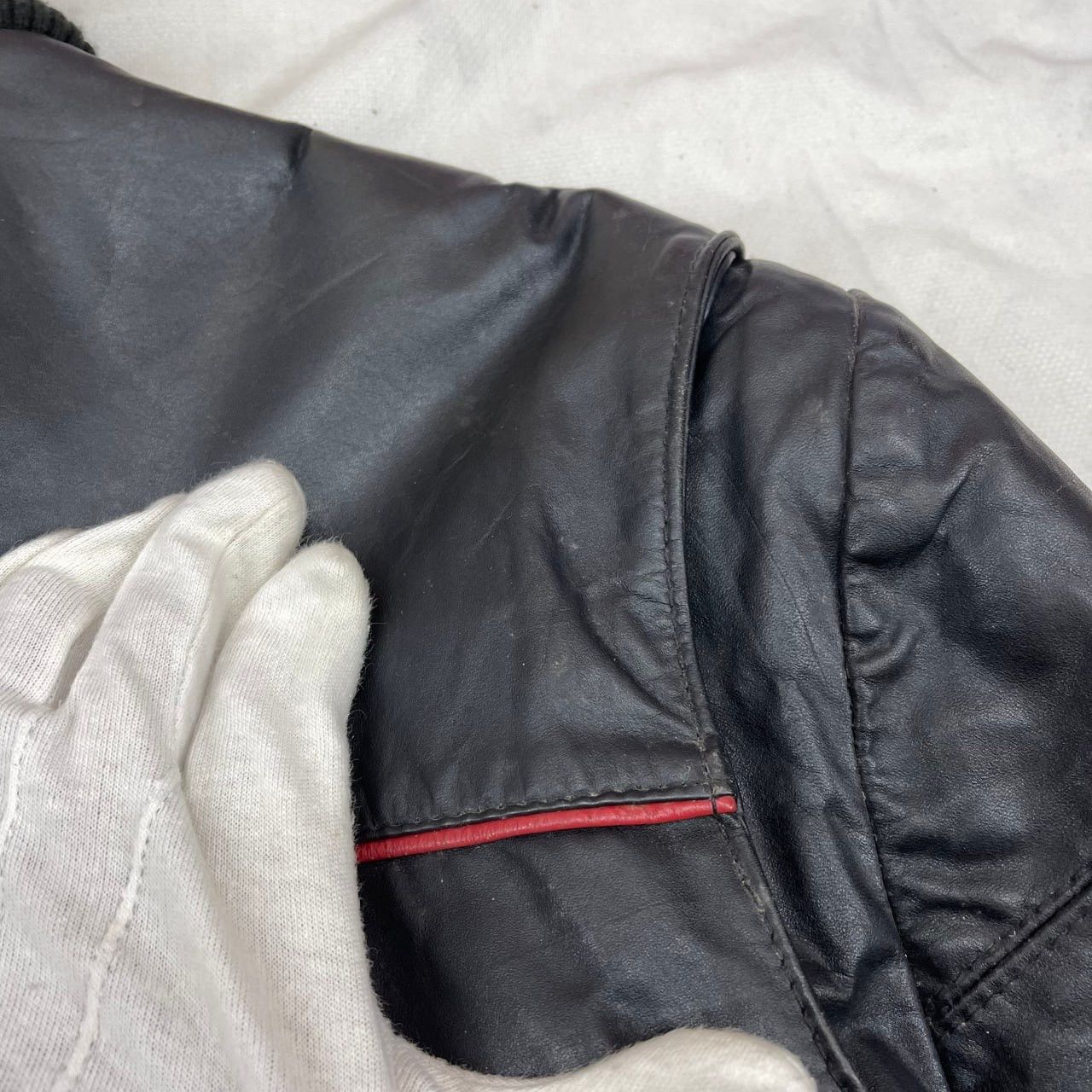 Vintage 90s Vintage ANGORA Leather Jacket Motorcycle Jacket #1187/AP Size US M / EU 48-50 / 2 - 17 Thumbnail