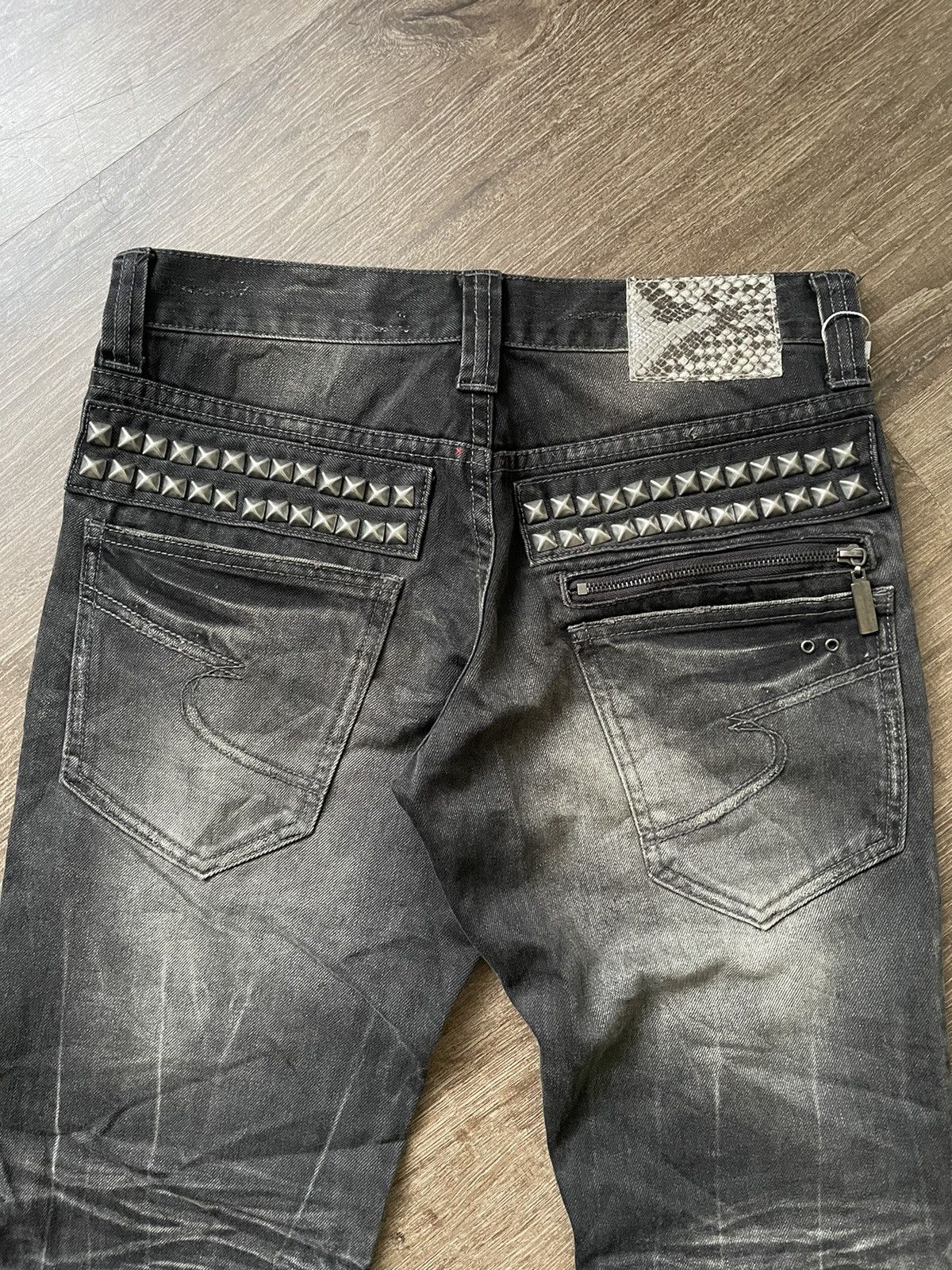 If Six Was Nine Semantic Design Punk Spiked Denim Size US 31 - 13 Thumbnail