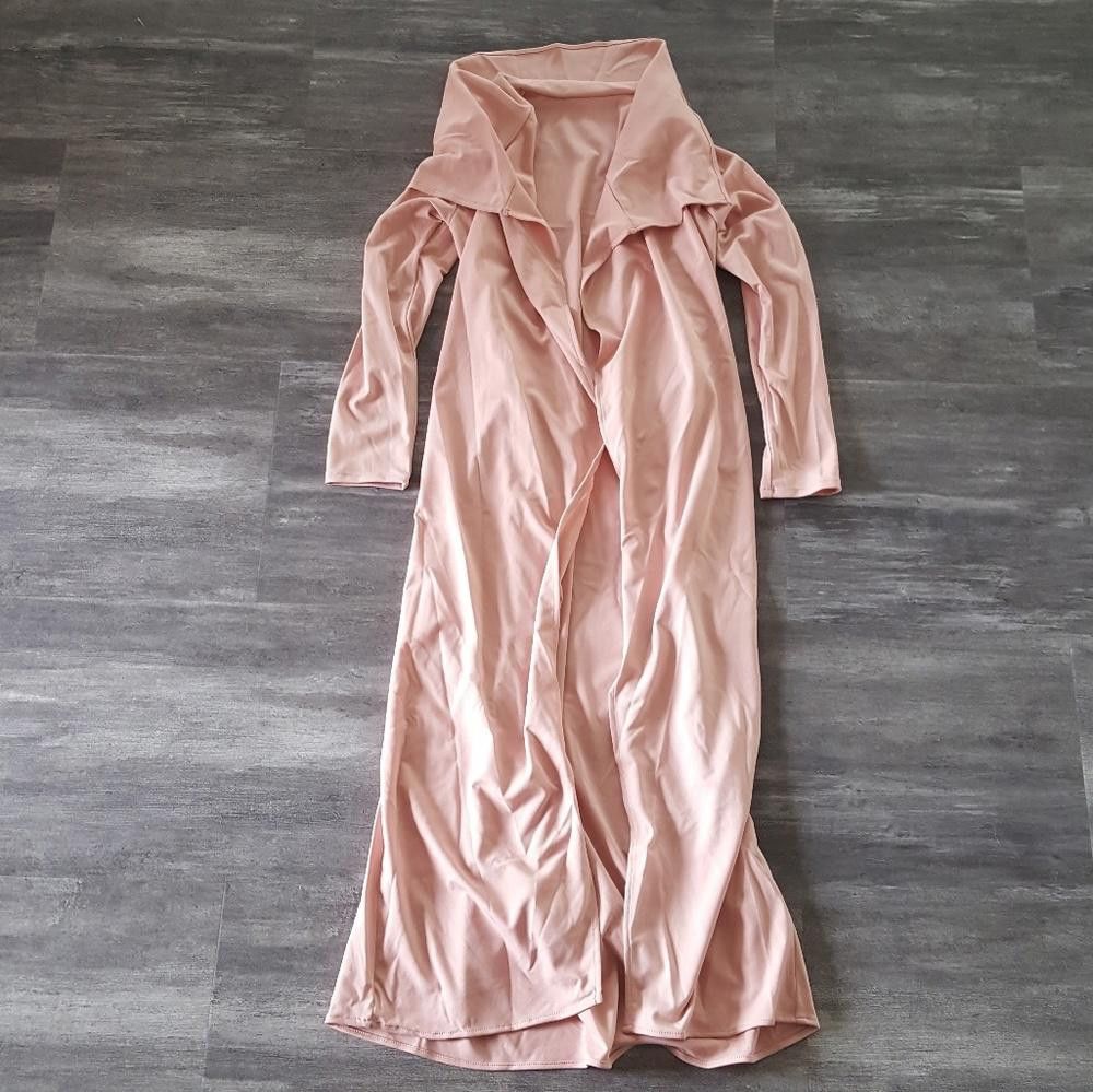 Designer Kitty Pink Long Dressy Draped Duster Size S / US 4 / IT 40 - 3 Thumbnail