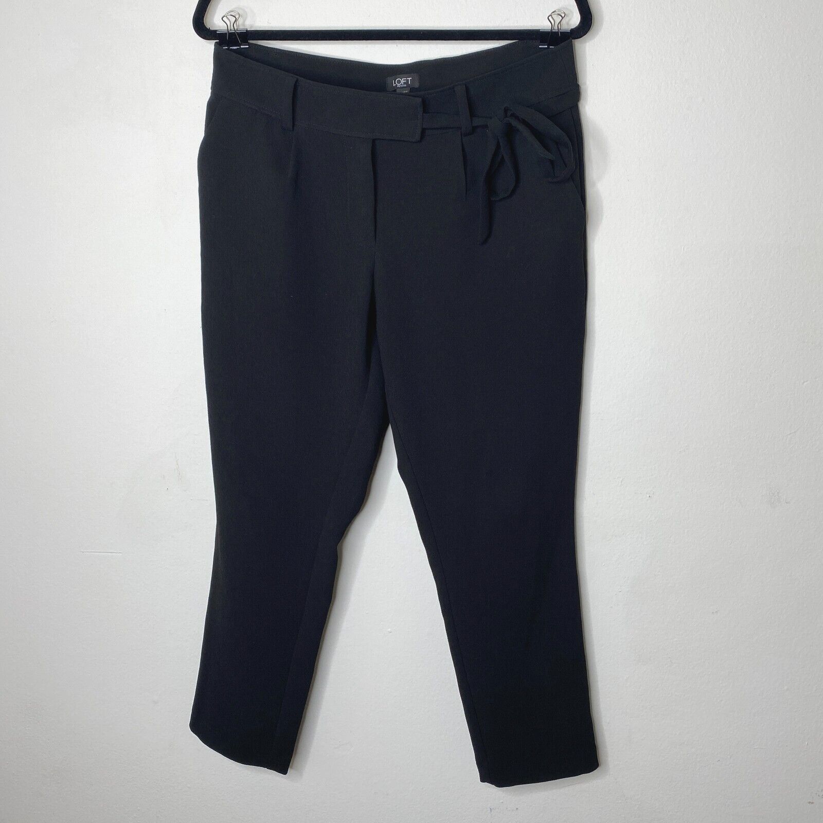 Loft Loft Jet Black Capri Trouser Cute Tie Front 6 Petite Size 28" / US 6 / IT 42 - 1 Thumbnail
