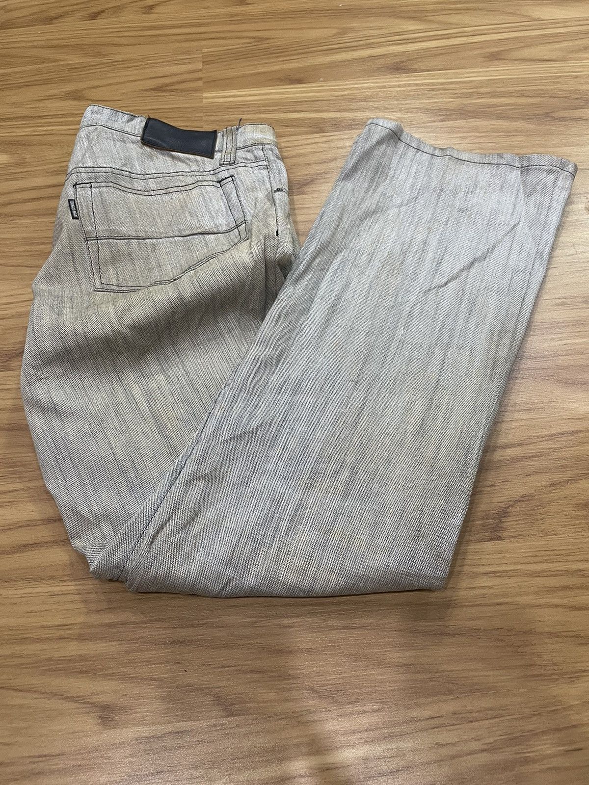 Tornado Mart Tornado Mart Waxed Silver Coated Flared Denim Pant Size US 32 / EU 48 - 16 Thumbnail