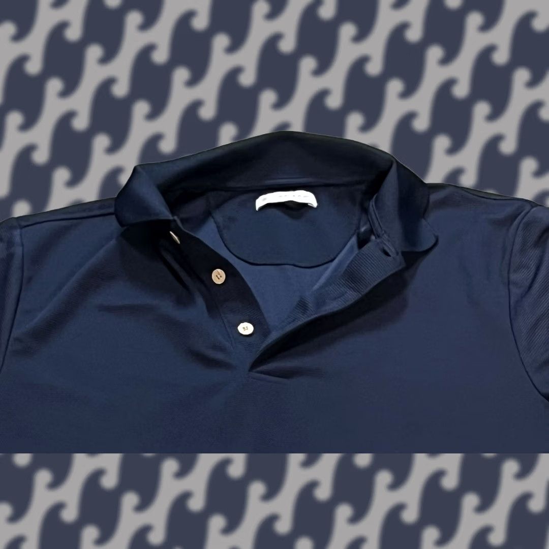 Cubavera Cubavera Polo Shirt Men M Blue Textured Performance Short Sleeve Golf Polo Shirt Mens Blue Size US M / EU 48-50 / 2 - 1 Thumbnail
