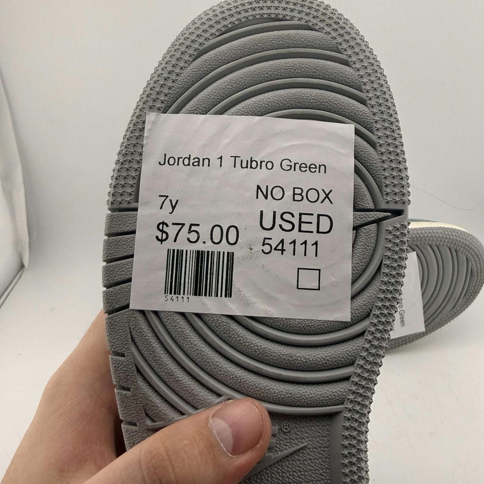 Jordan Brand Jordan 1 Turbo Green 7Y Used No Box 575441-311 Size US 7 / EU 40 - 7 Thumbnail