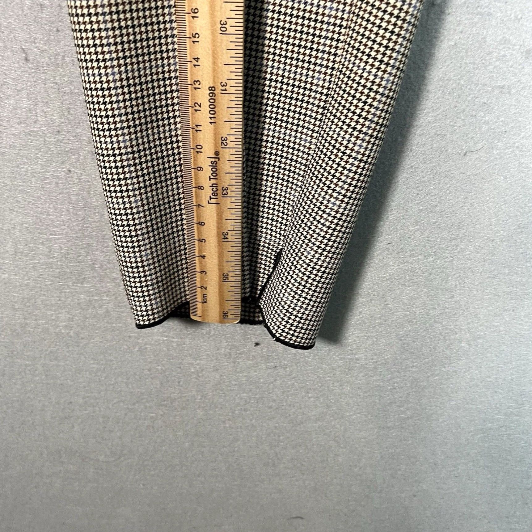 Zara VINTAGE Zara Basic Collection Houndstooth Plaid Pants Womens Size Medium Beige Size 32" / US 10 / IT 46 - 3 Thumbnail
