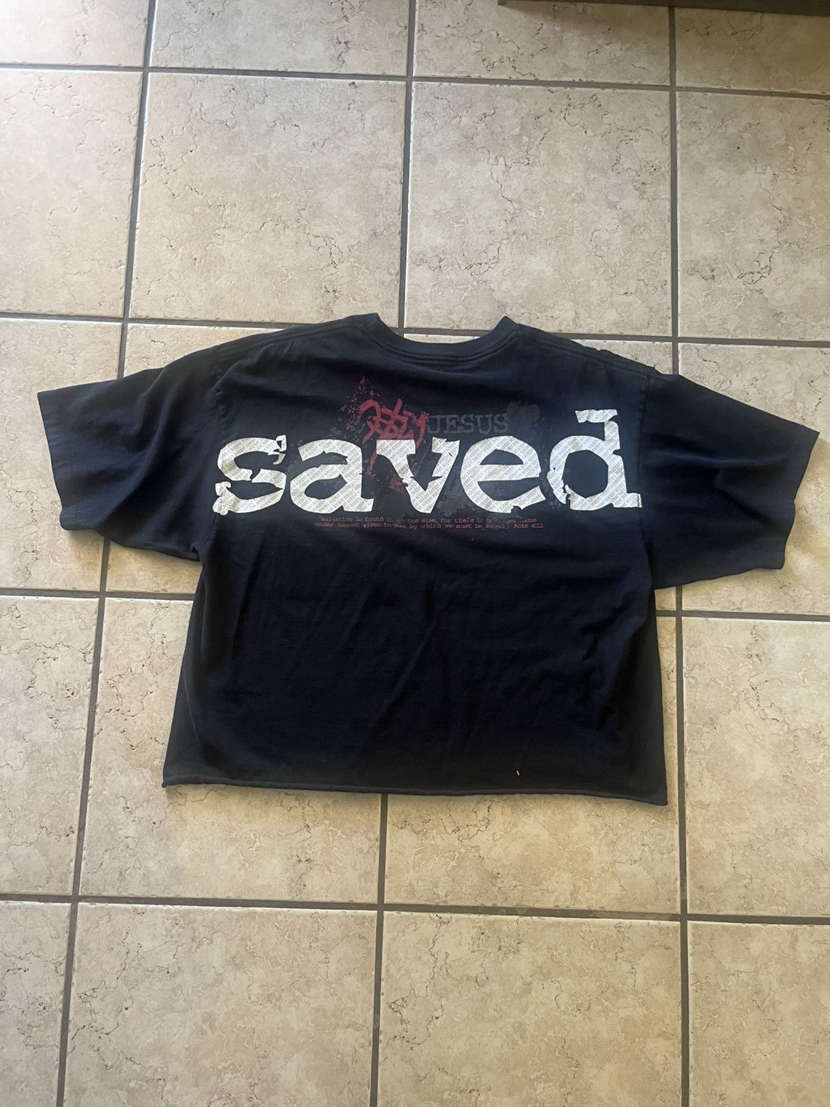 Vintage Cropped Jesus saved tee shirt Size US M / EU 48-50 / 2 - 1 Thumbnail