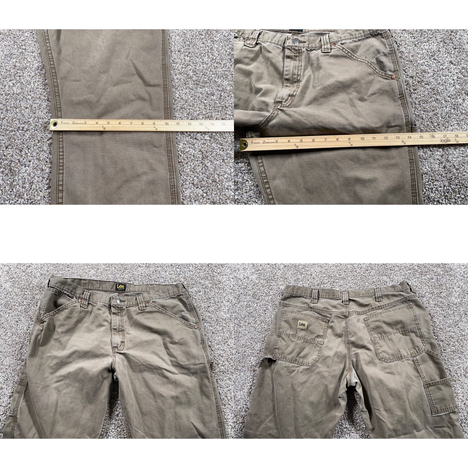 Lee VINTAGE Lee Canvas Carpenter Pants Mens 38 x 30 Brown Workwear Grunge Y2K Pants Size US 38 / EU 54 - 8 Thumbnail
