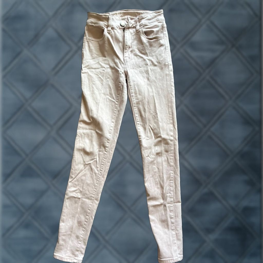 American Eagle Outfitters American Eagle Jeans Women Size 0 Pink High Rise Jeggings Stretch Womens Size 25" / US 0 / IT 36 - 1 Thumbnail