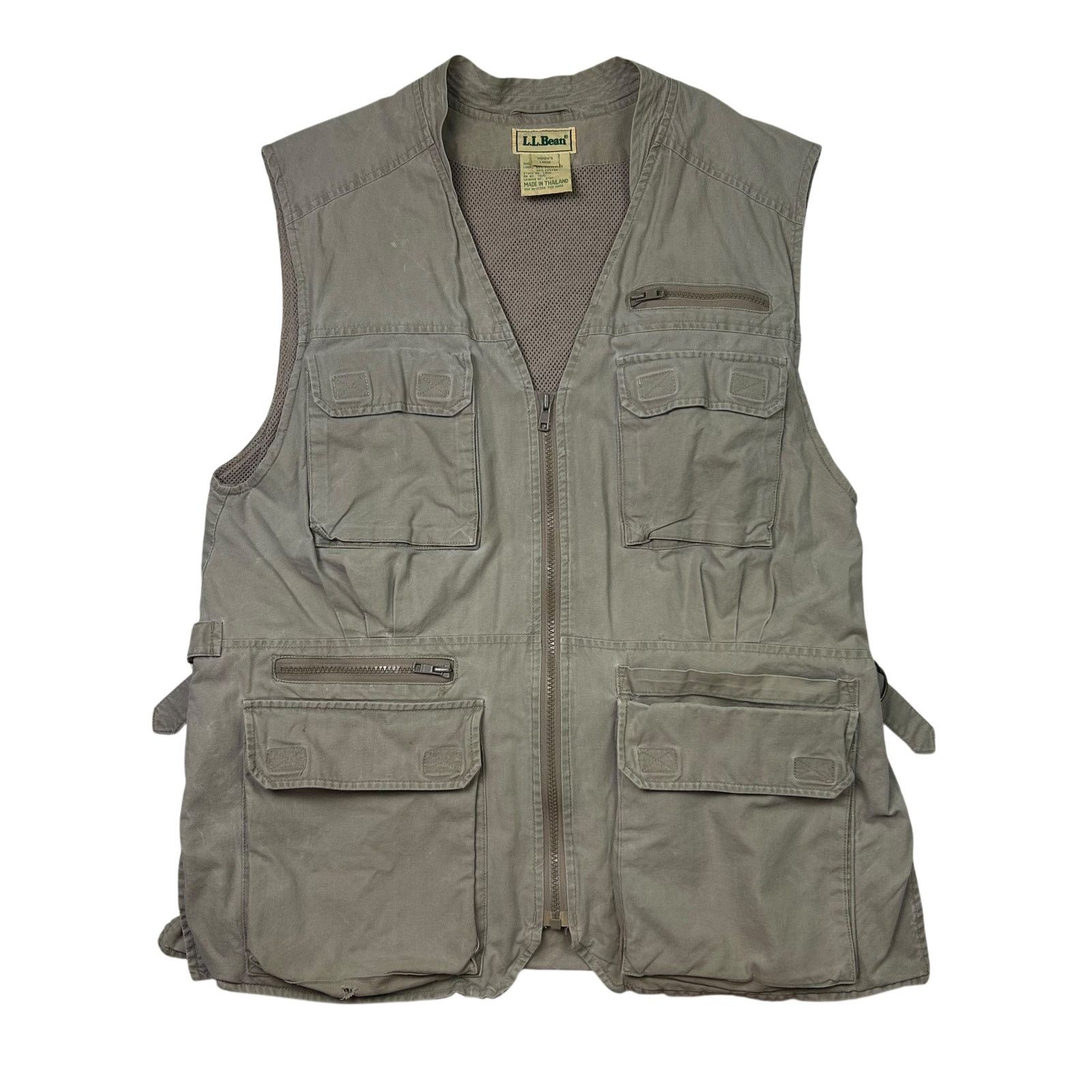 L.L. Bean × Vintage L.L. Bean Women's Sleeveless Vented Vest Beige Hunt Fish Size L / US 10 / IT 46 - 1 Thumbnail