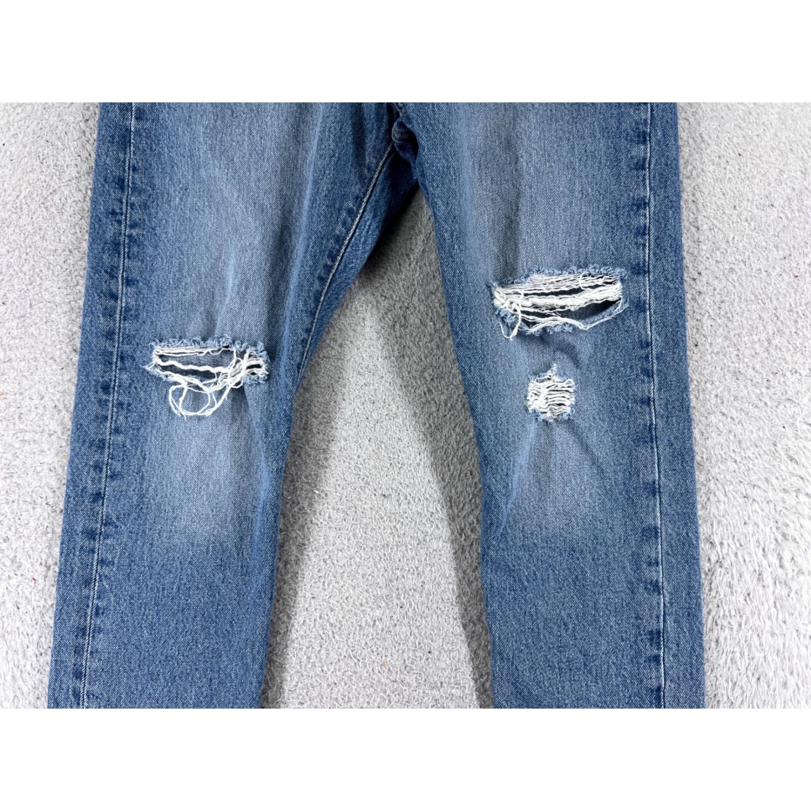 Levi's Levi's 501 Jeans Denim Blue 29x27 Skinny Regular Button Fly Distressed Vintage? No (not vintage) Size 29" - 3 Thumbnail