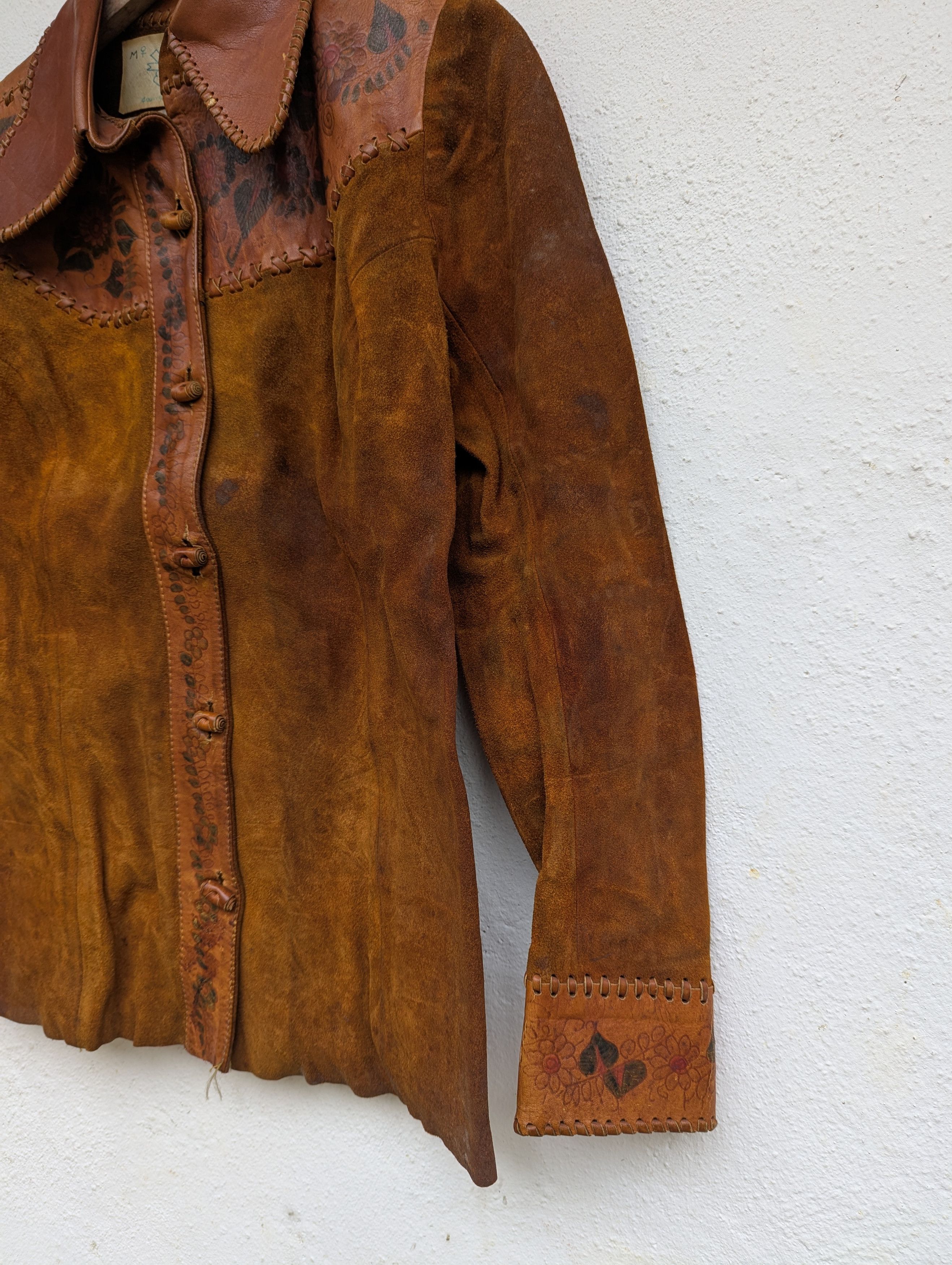 Handmade HANDMADE LEATHER JACKET FLOWER MOTIFS Size M / US 6-8 / IT 42-44 - 5 Thumbnail