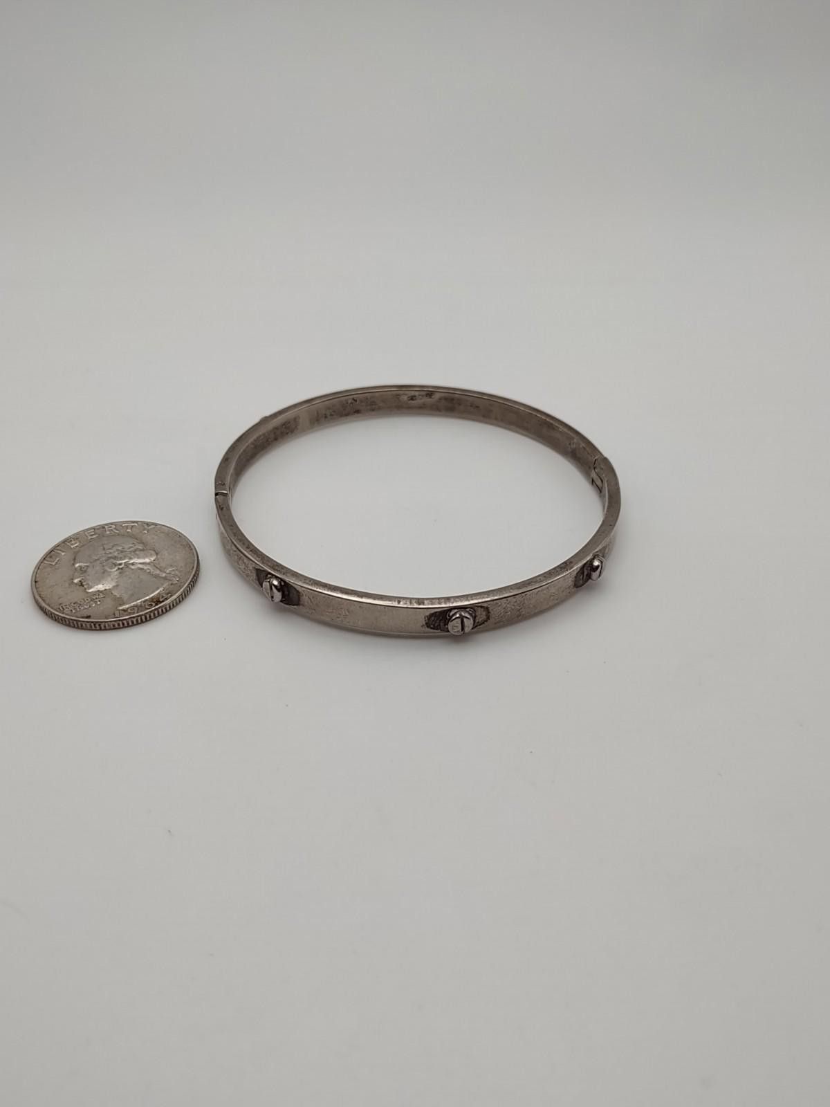 The Unbranded Brand Mexico 925 Sterling Hinged Bangle Bracelet 20.7g Size ONE SIZE - 4 Thumbnail