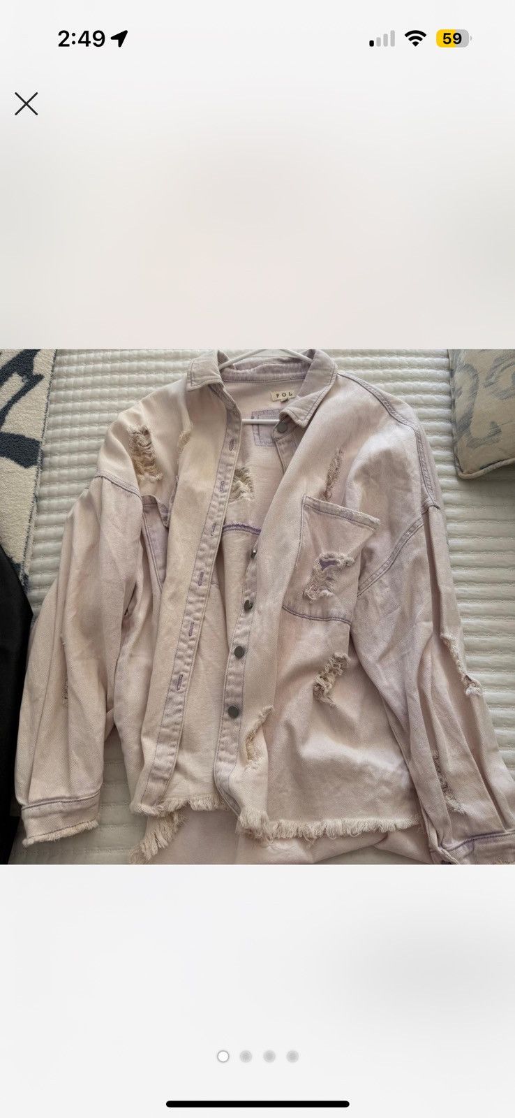 Other Lavender Oversized Denim Jacket with Rips Size M / US 6-8 / IT 42-44 - 1 Thumbnail