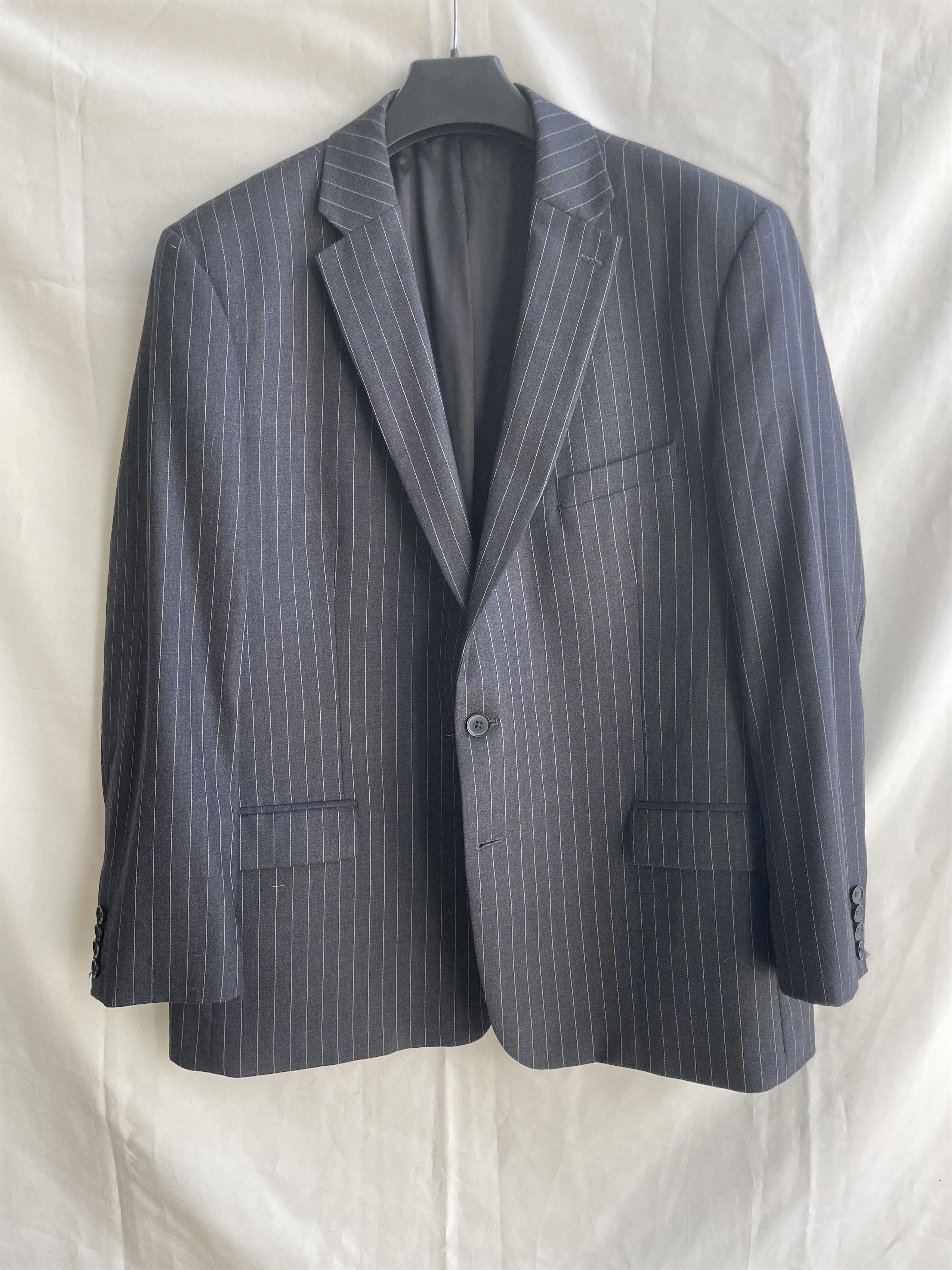 Other Brook Taverner Charcoal Gray Pinstripe Wool Suit Size 48S - 2 Thumbnail
