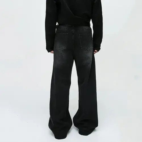 VIBE Washed Black Baggy Denim Jeans Size US 33 - 3 Thumbnail