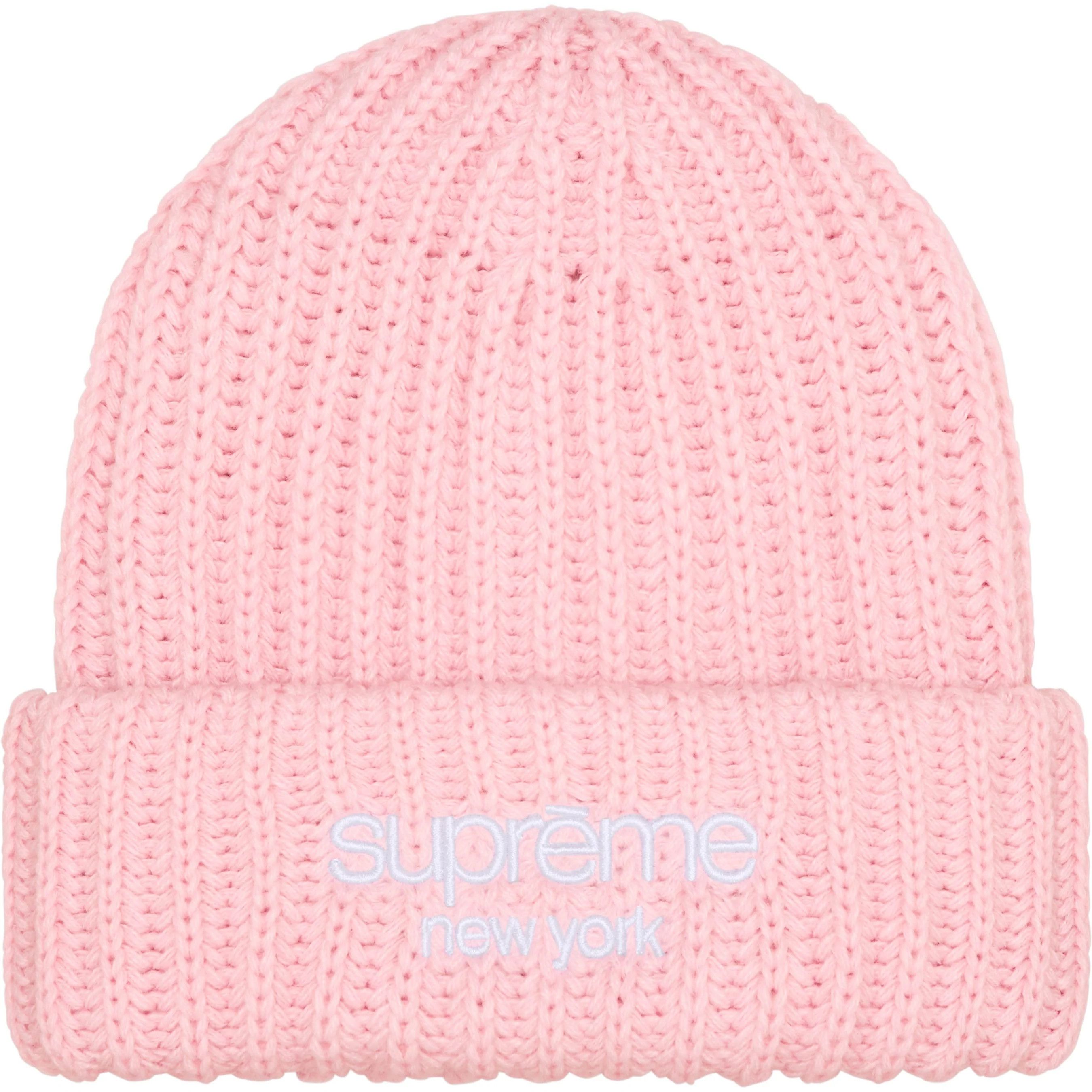Supreme Supreme Classic Logo Chunky Ribbed Beanie (Pink) Size ONE SIZE - 3 Thumbnail