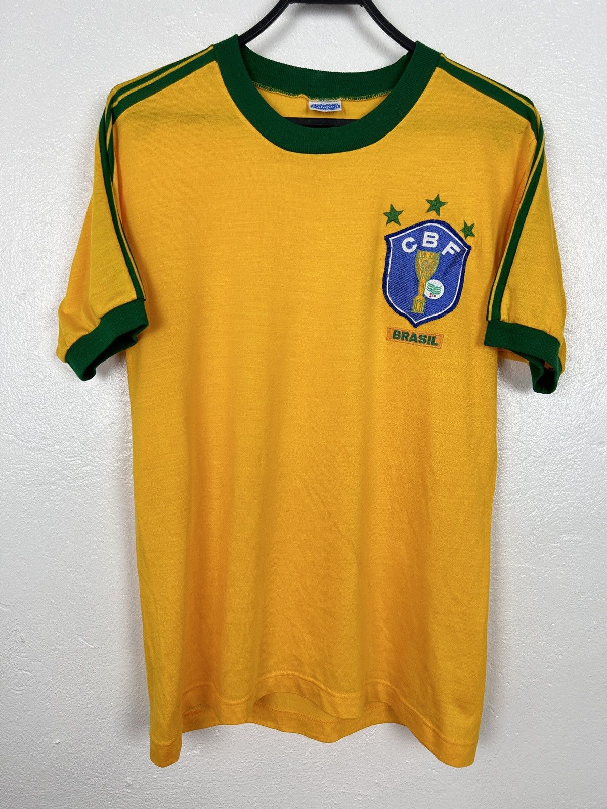 Vintage 80s Vintage Campea 1982 Brazil Home Kit Replica Jersey Size US L / EU 52-54 / 3 - 1 Thumbnail