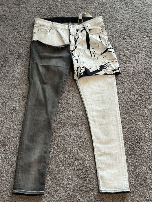 Rick Owens Rick Owens White Wax Tyrone Collage Jeans | Grailed