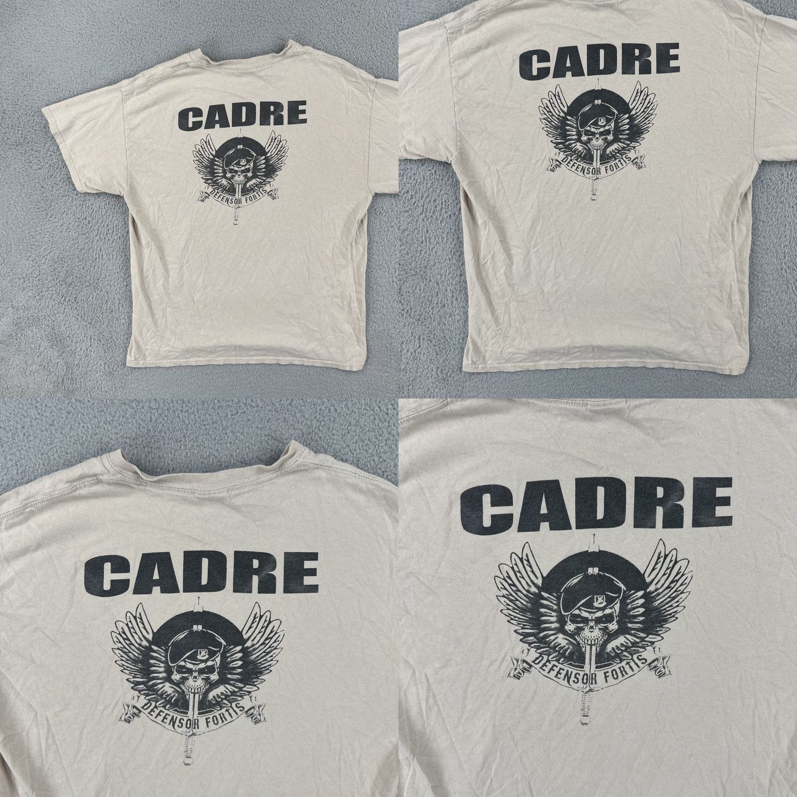 Gildan VINTAGE GILDAN T-Shirt Beige Short Sleeve Crew Neck Mens L Classic USA Military Crow Creek Challenge Cadre Size US L / EU 52-54 / 3 - 10 Thumbnail