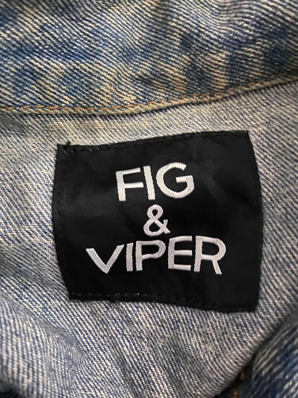 Japanese Brand Fig & Viper Stone Wash Cropped Top Denim Jacket Size M / US 6-8 / IT 42-44 - 4 Thumbnail