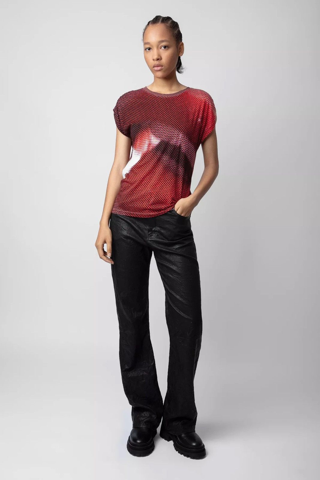 Zadig & Voltaire !DS! SS23 Zadig & Voltaire Adele Bouche Smoke Red Tank Top Size S / US 4 / IT 40 - 3 Thumbnail
