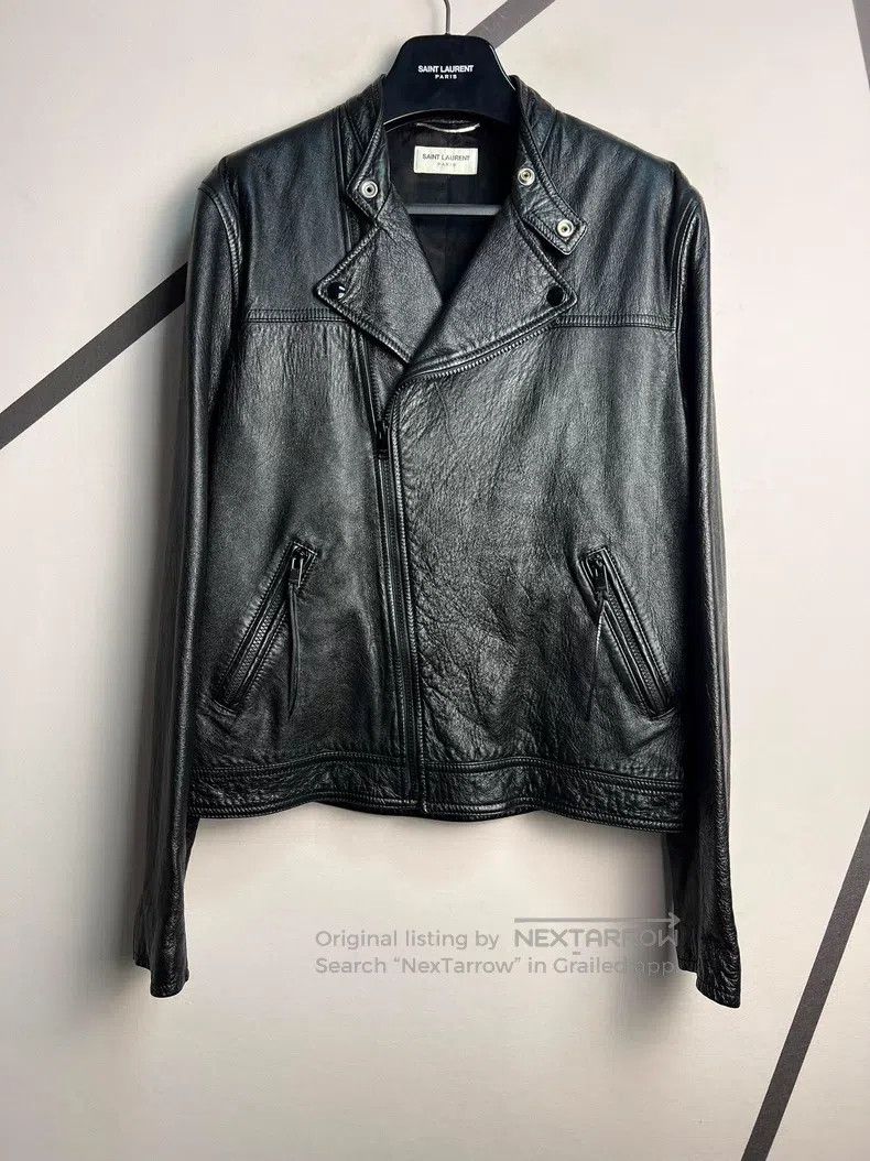 Saint Laurent Paris Saint Laurent Paris Black Warrior Stand Collar Lamb Leathe Size US L / EU 52-54 / 3 - 1 Thumbnail