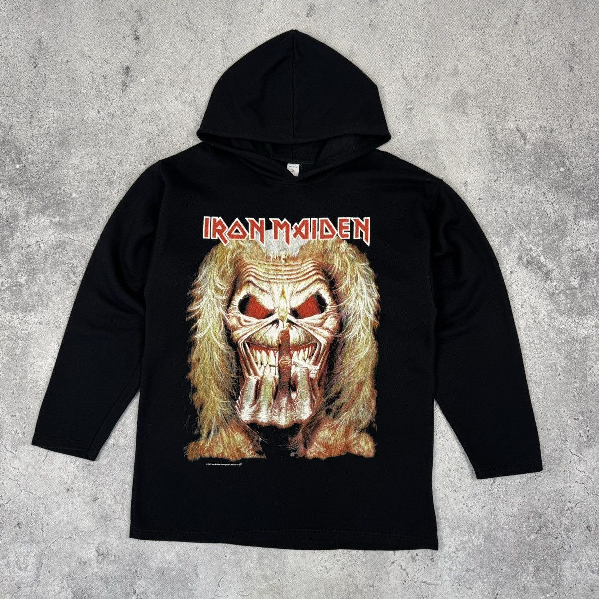 Vintage Iron Maiden 1997 Middle Finger Logo Hoodie