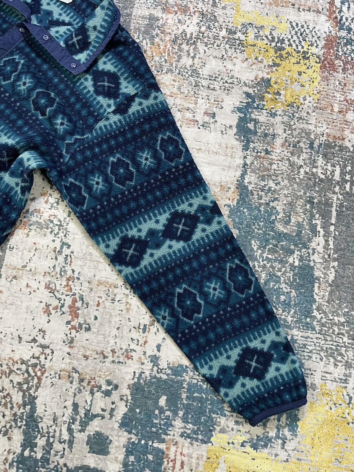 L.L. Bean Vtg LL Bean Aztec Tribe Fleece Snap Up Pullover Jumper Size US S / EU 44-46 / 1 - 8 Thumbnail