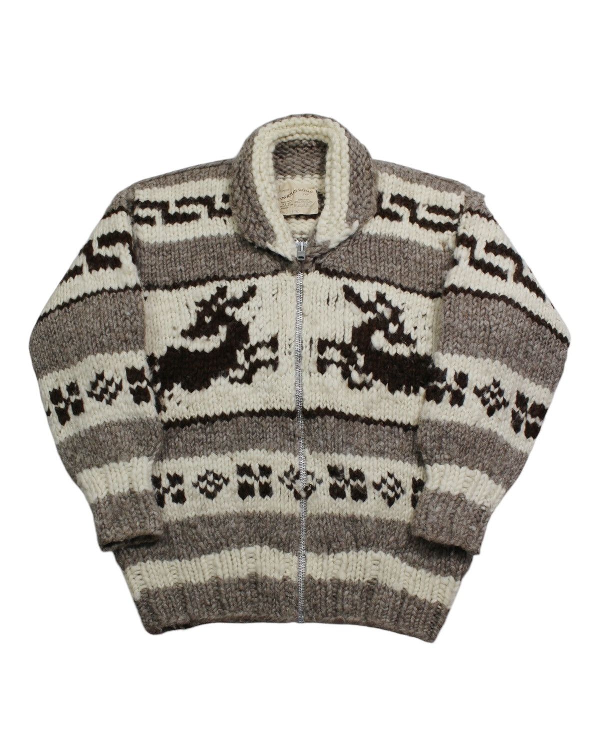 Vintage 2000S COWICHAN INDIAN HAND KNIT CARDIGAN Size US L / EU 52-54 / 3 - 5 Thumbnail