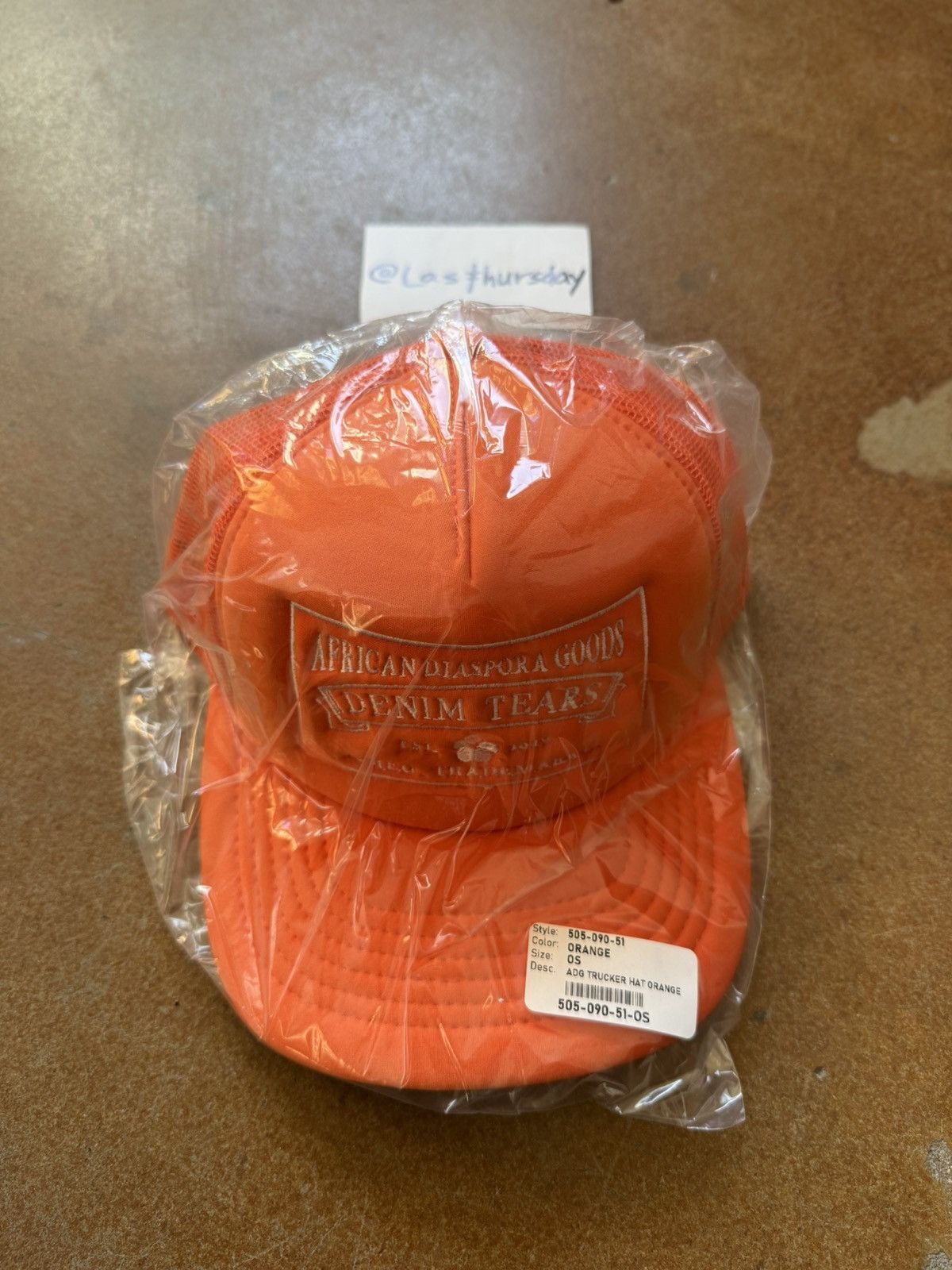 DENIM TEARS Denim Tears ADG Trucker Hat Orange Size ONE SIZE - 8 Thumbnail