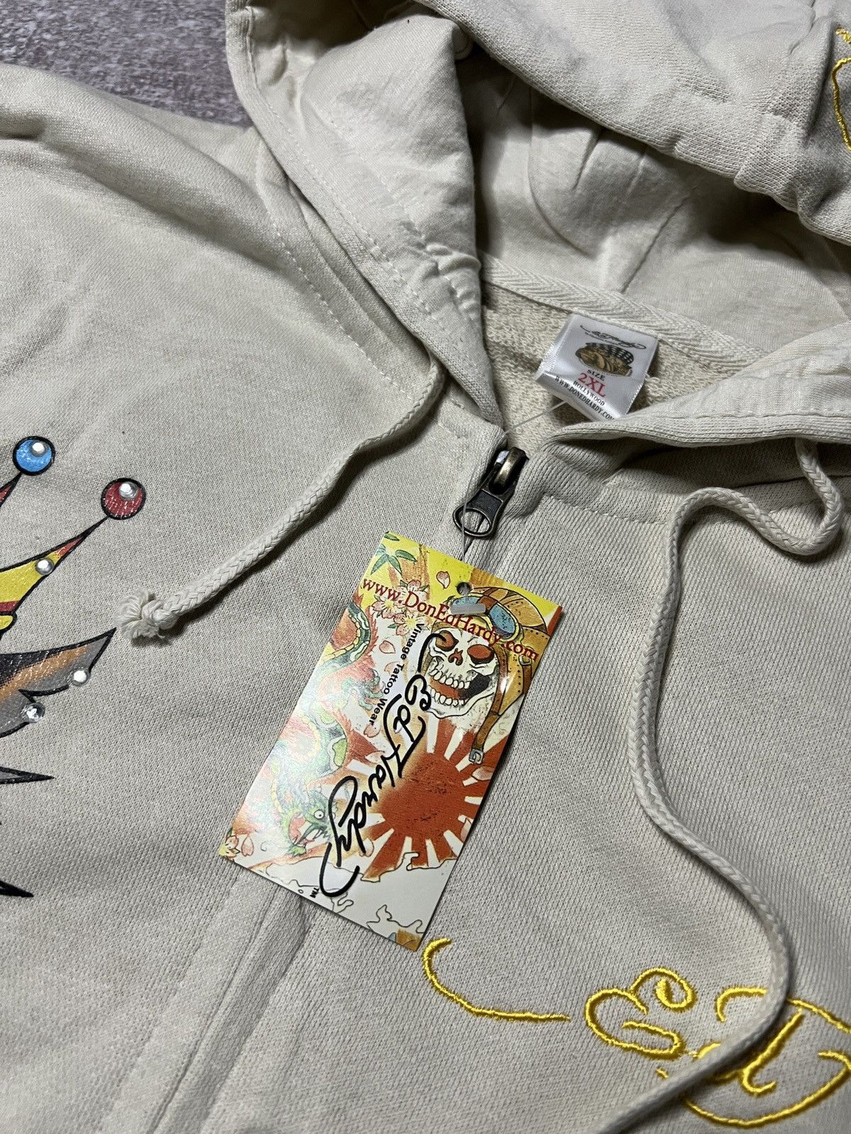 Ed Hardy Vintage Ed Hardy Zip Up Hoodie Size XXL Size US XXL / EU 58 / 5 - 15 Thumbnail