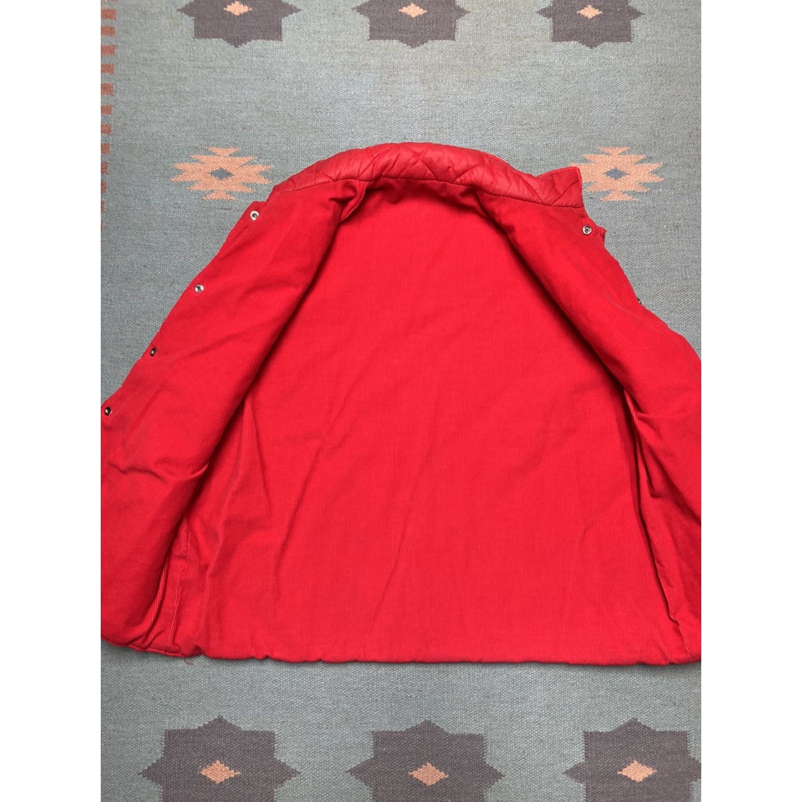 Vintage VINTAGE Quilted insulated puffer vest Down corduroy lined red button snap 80s XL Men Vest Size US XL / EU 56 / 4 - 7 Thumbnail