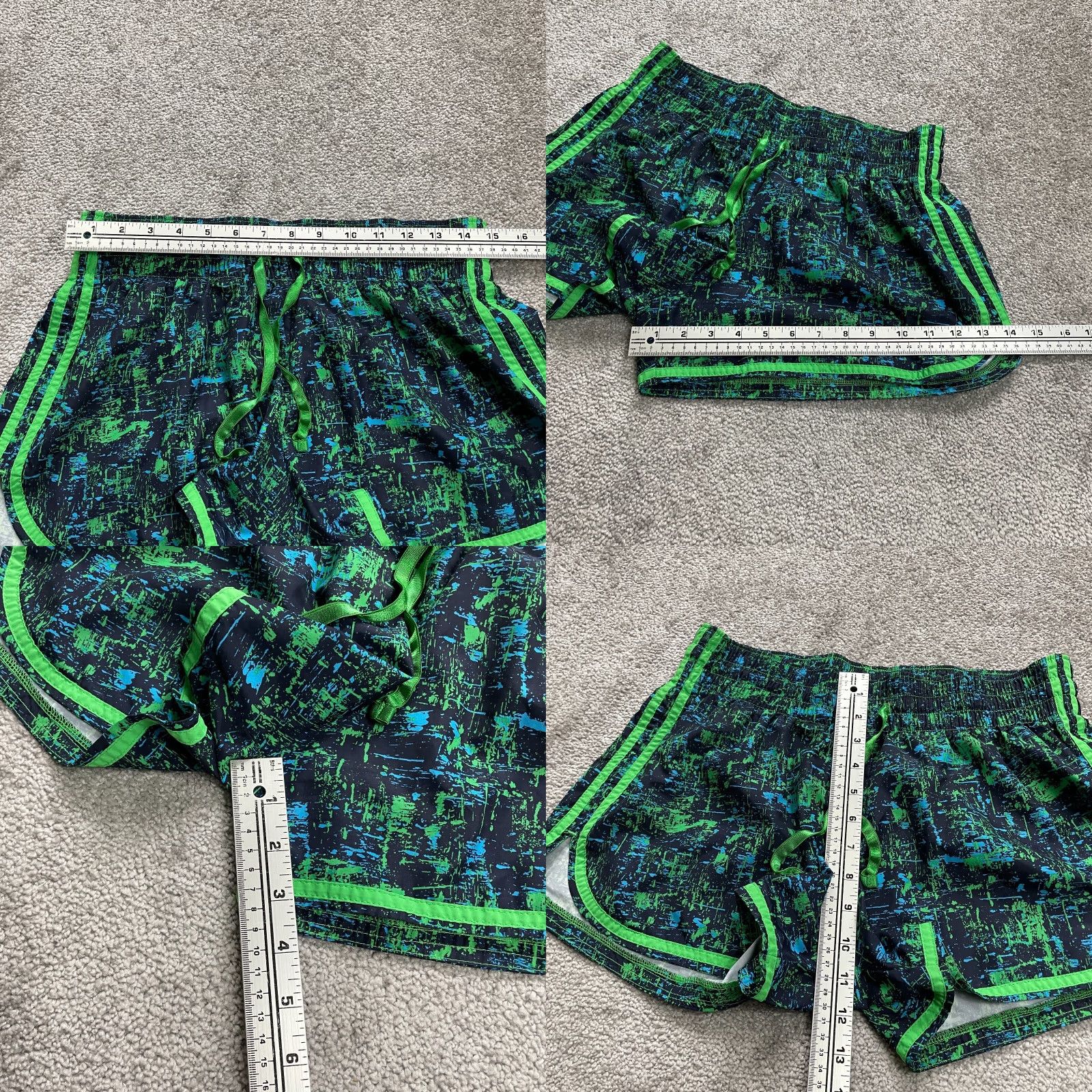 Champion Champion Active Shorts Womens L Green Blue Elastic Waist Pockets 30x3 Shorx? Size 36" / US 14 / IT 50 - 8 Thumbnail