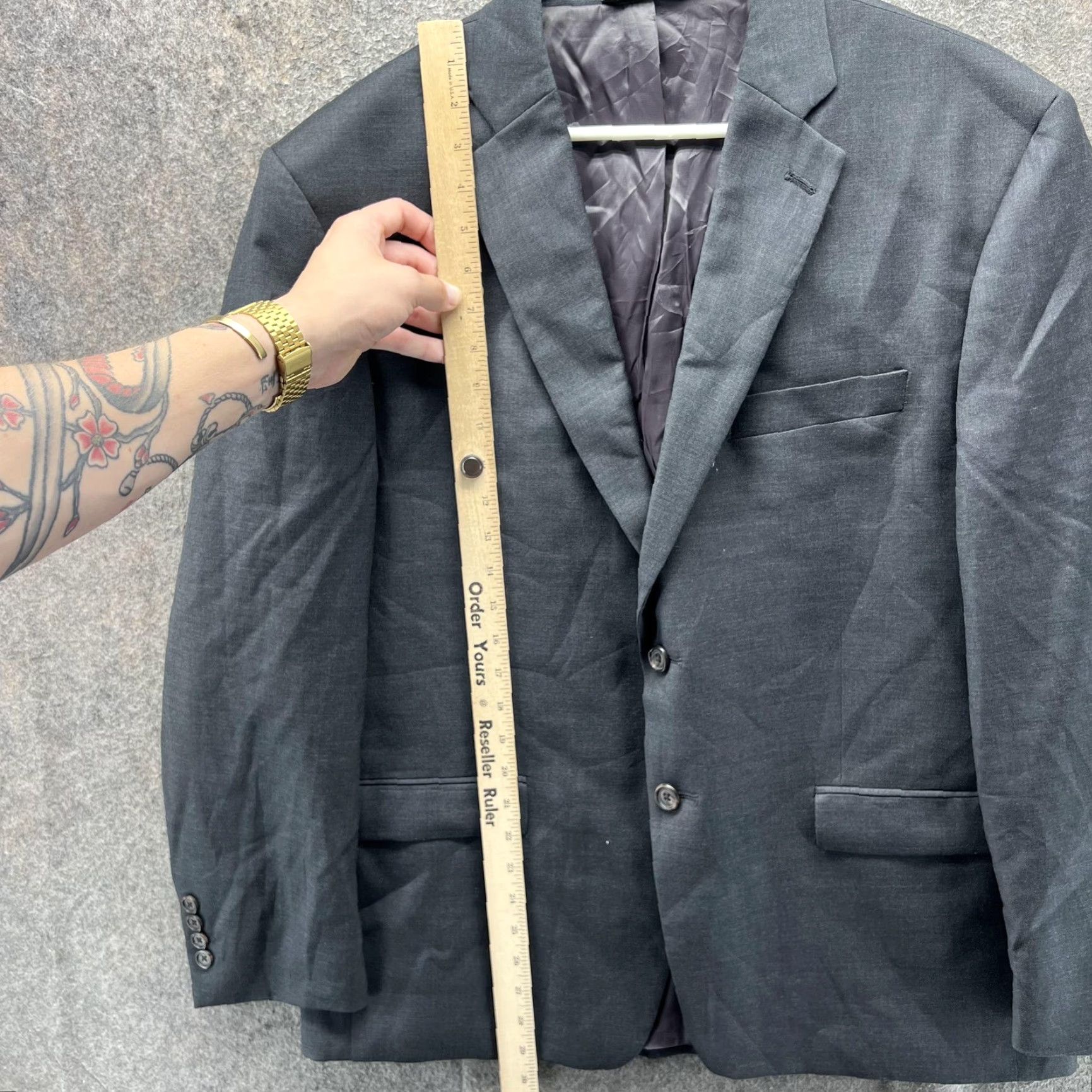Ralph Lauren Lauren Ralph Lauren Blazer Mens 44S Gray Wool Sport Coat Two Button Jacket Shirt? Size 44R - 4 Thumbnail