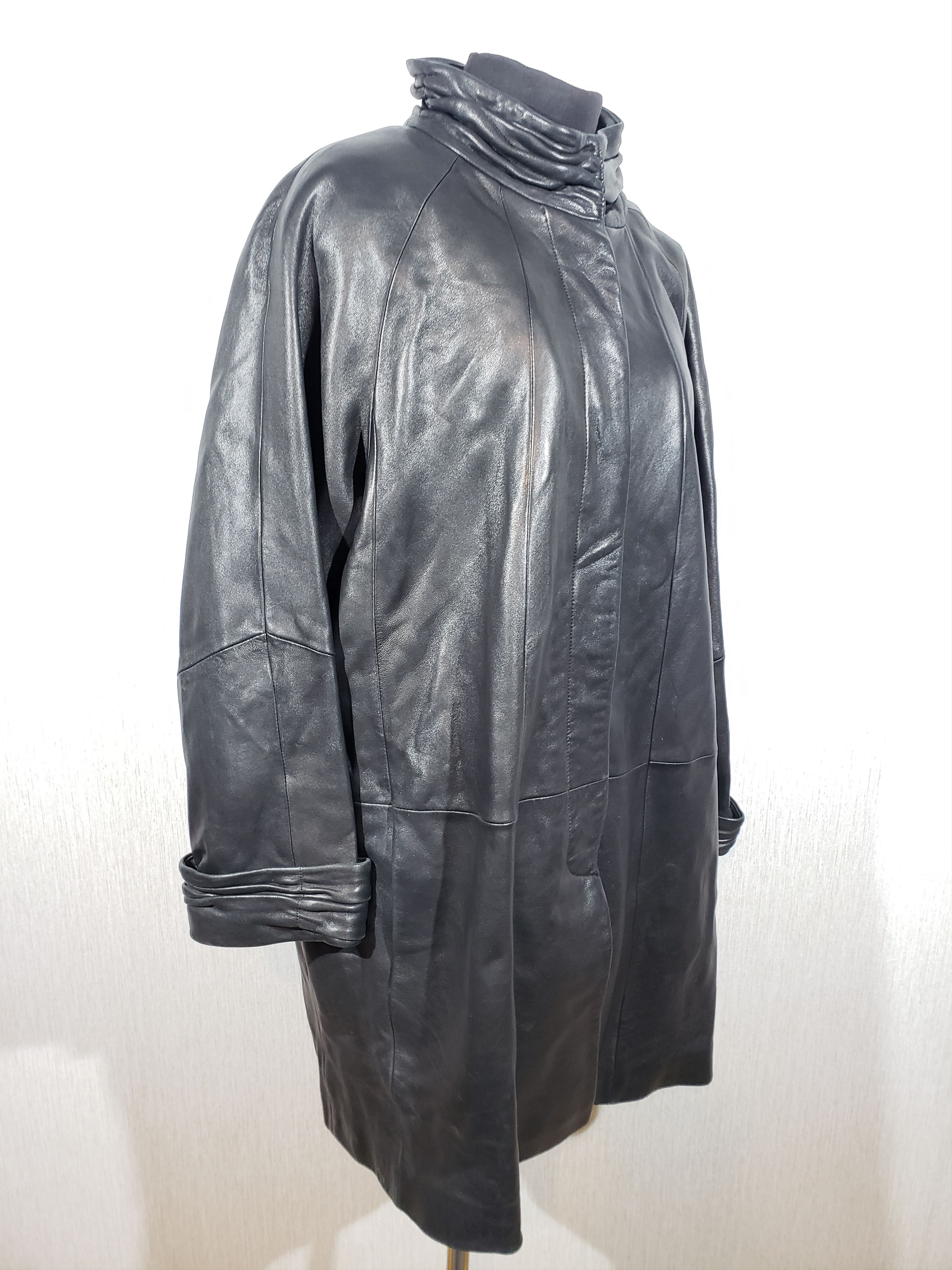Other Elegant black women's jacket made of genuine leather. Size 3XL / US 20-22 - 3 Thumbnail