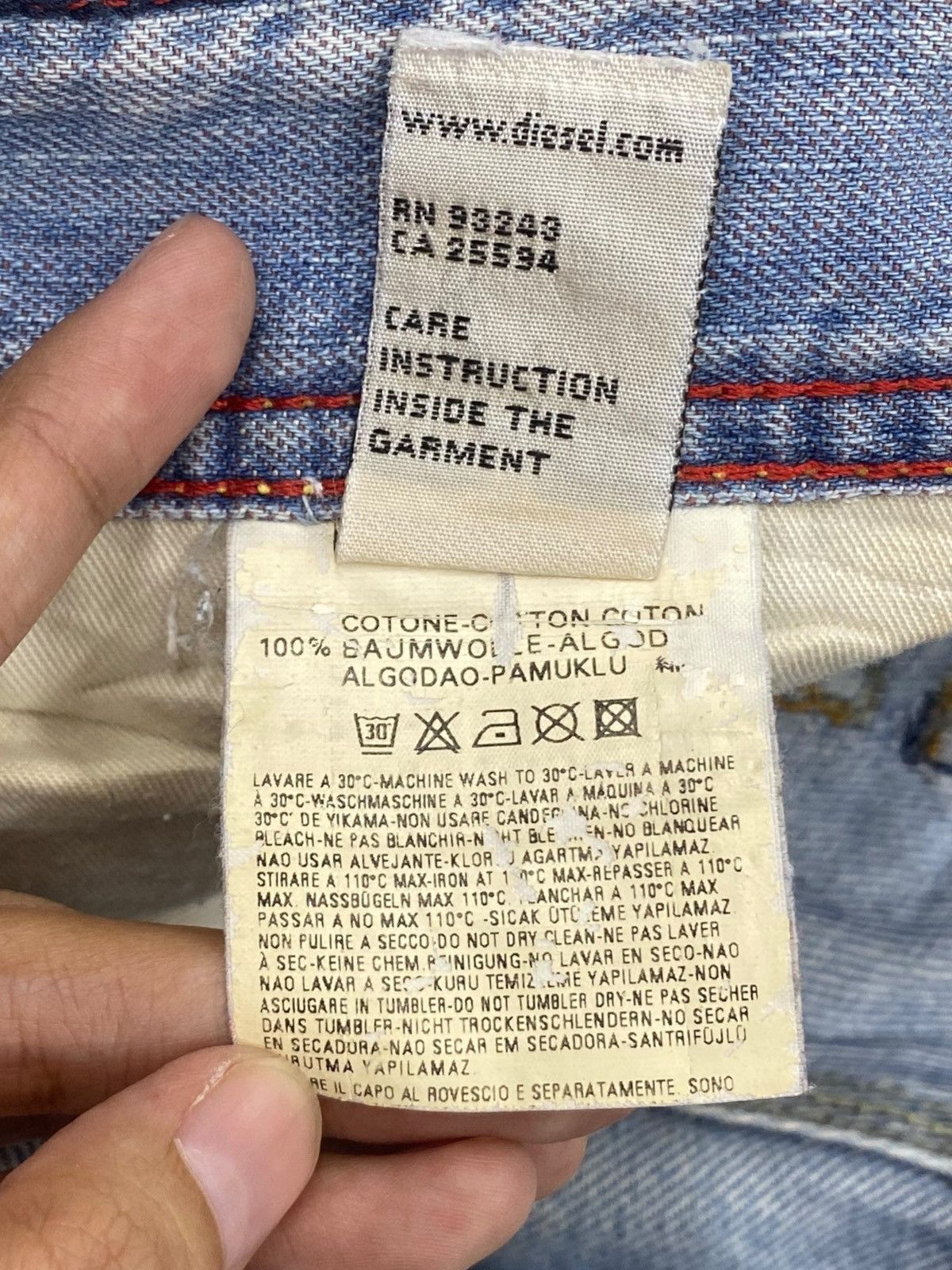 Diesel Diesel Faded Blue Wash Whiskers Style Loose Jeans Size US 28 / EU 44 - 12 Thumbnail
