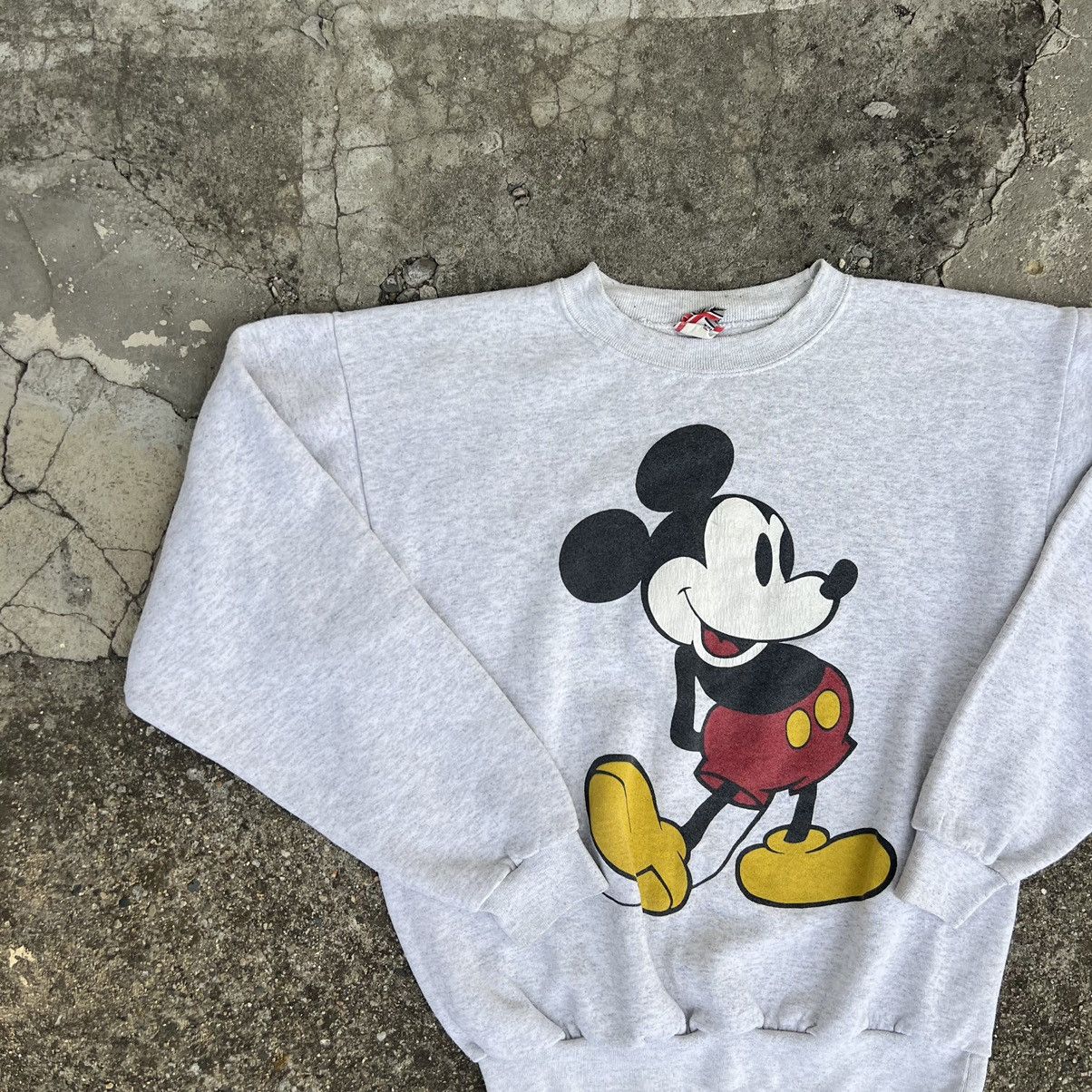 Mickey Mouse × Vintage Vintage 90s Mickey mouse grey sweatshirt Size US S / EU 44-46 / 1 - 3 Thumbnail