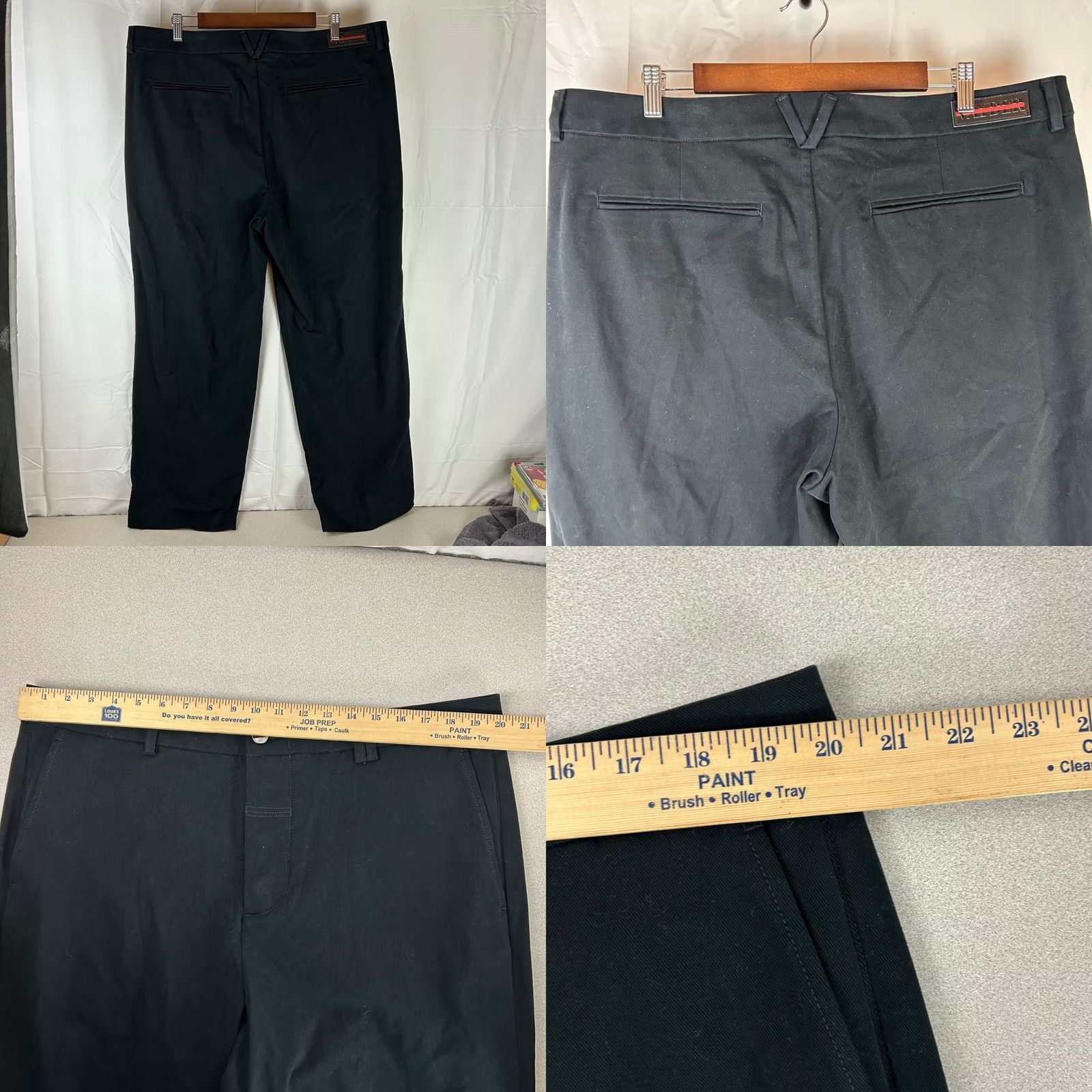 Vintage Vayder Trousers Pants Men 38x32 Black Button Fly Cotton Stretch VAY109 Made USA Size US 38 / EU 54 - 8 Thumbnail