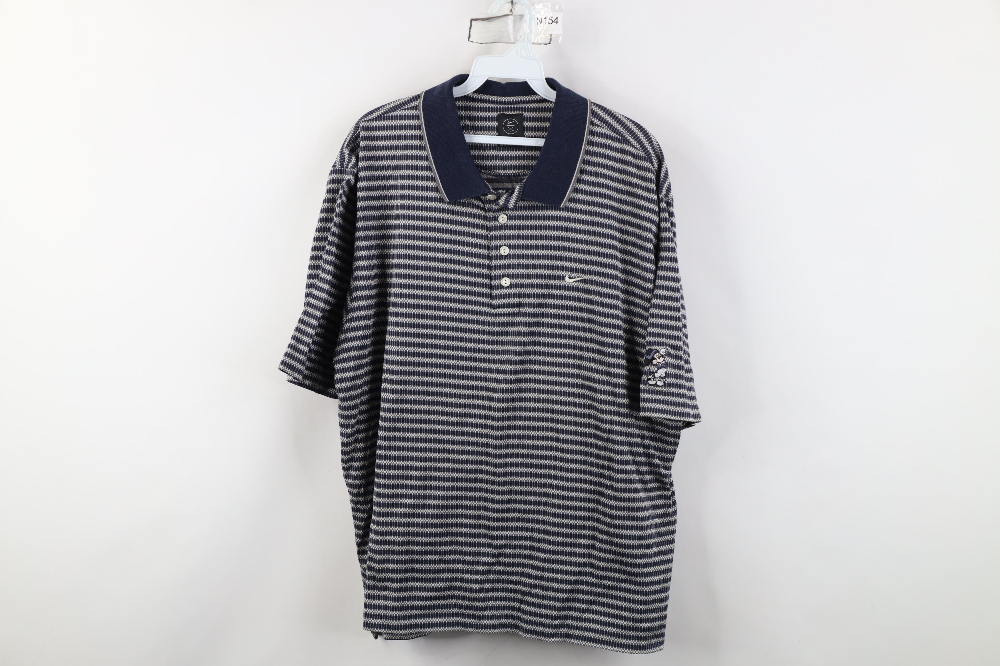 Vintage 90s Y2K Nike Golf Mini Swoosh Striped Knit Polo