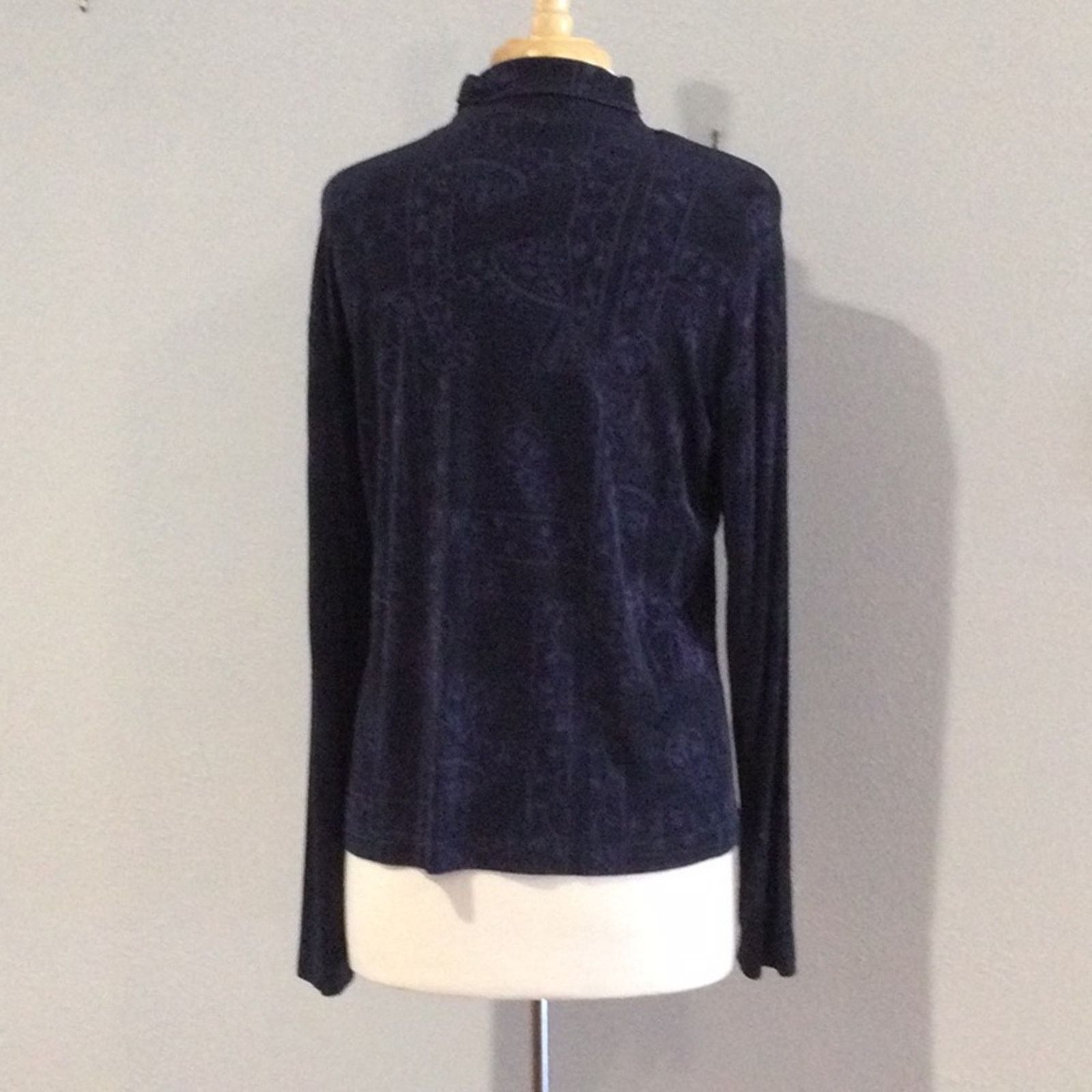 Chicos Chico's Travelers Navy Floral Long Sleeve Pullover 3/XL/16 Size XL / US 12-14 / IT 48-50 - 8 Thumbnail