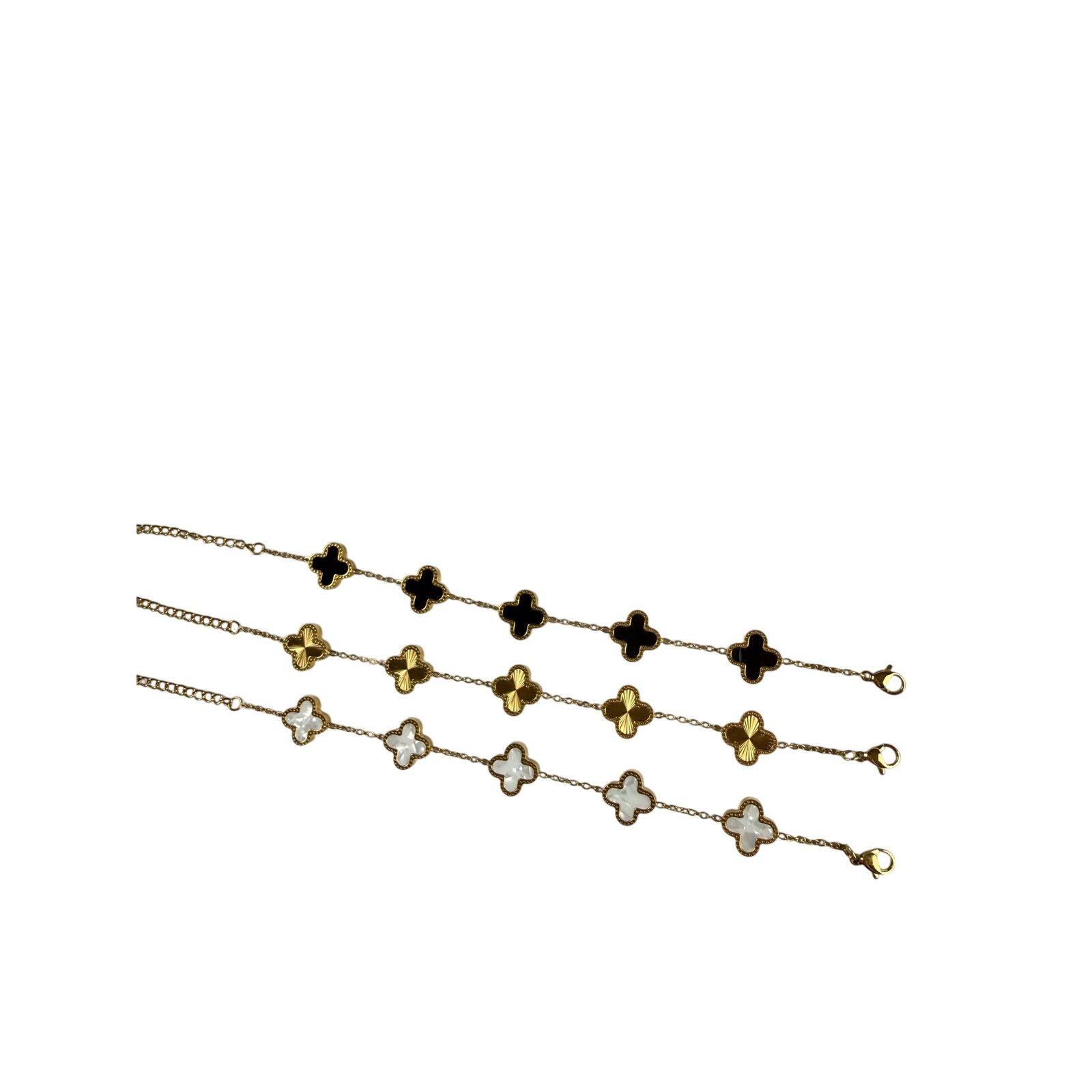 Jewelry Tarnish Free Stainless Steel Clover Bracelets Size ONE SIZE - 1 Thumbnail
