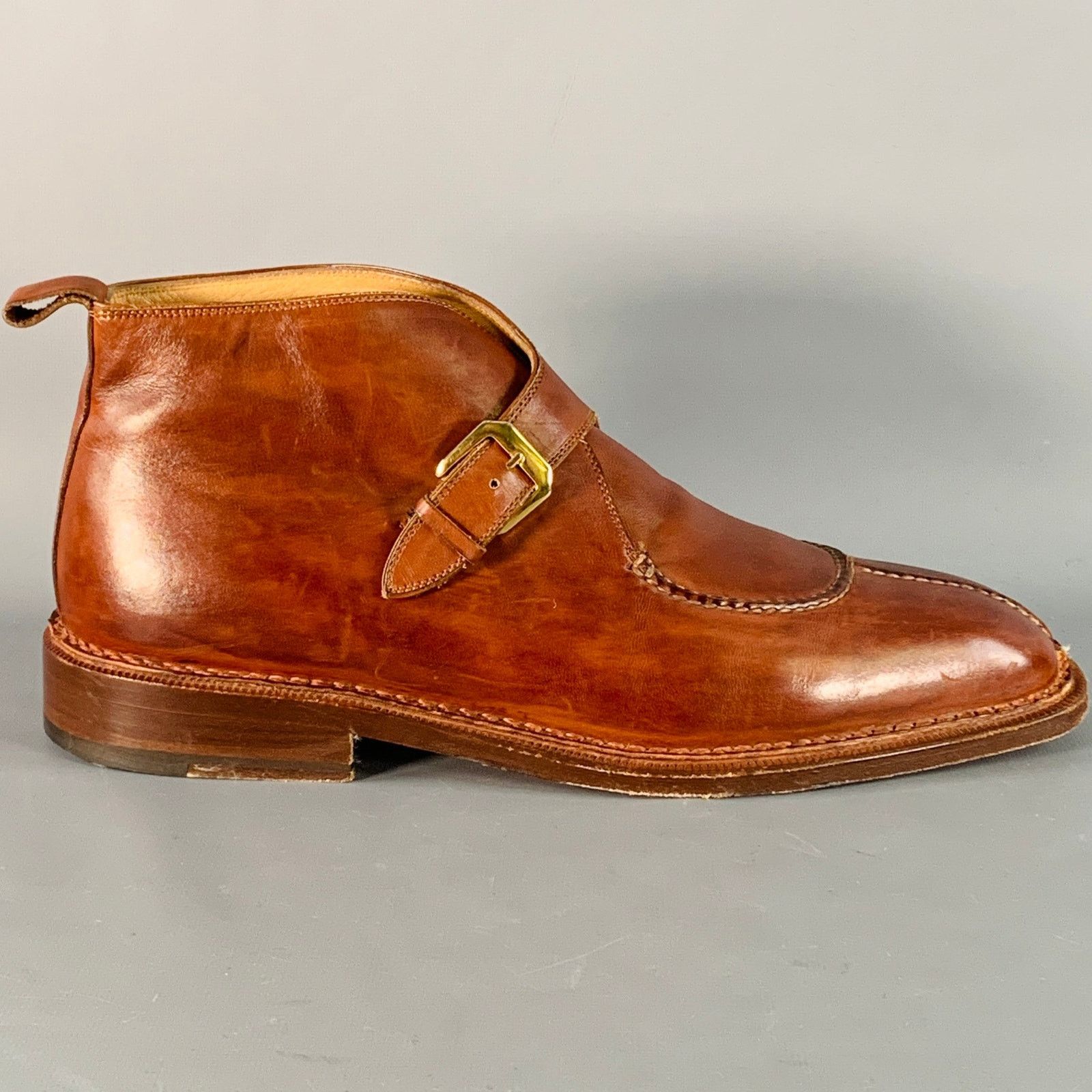 Santoni SANTONI Size 11 Brown Leather Split Toe Ankle Boots Size US 11 / EU 44 - 2 Thumbnail