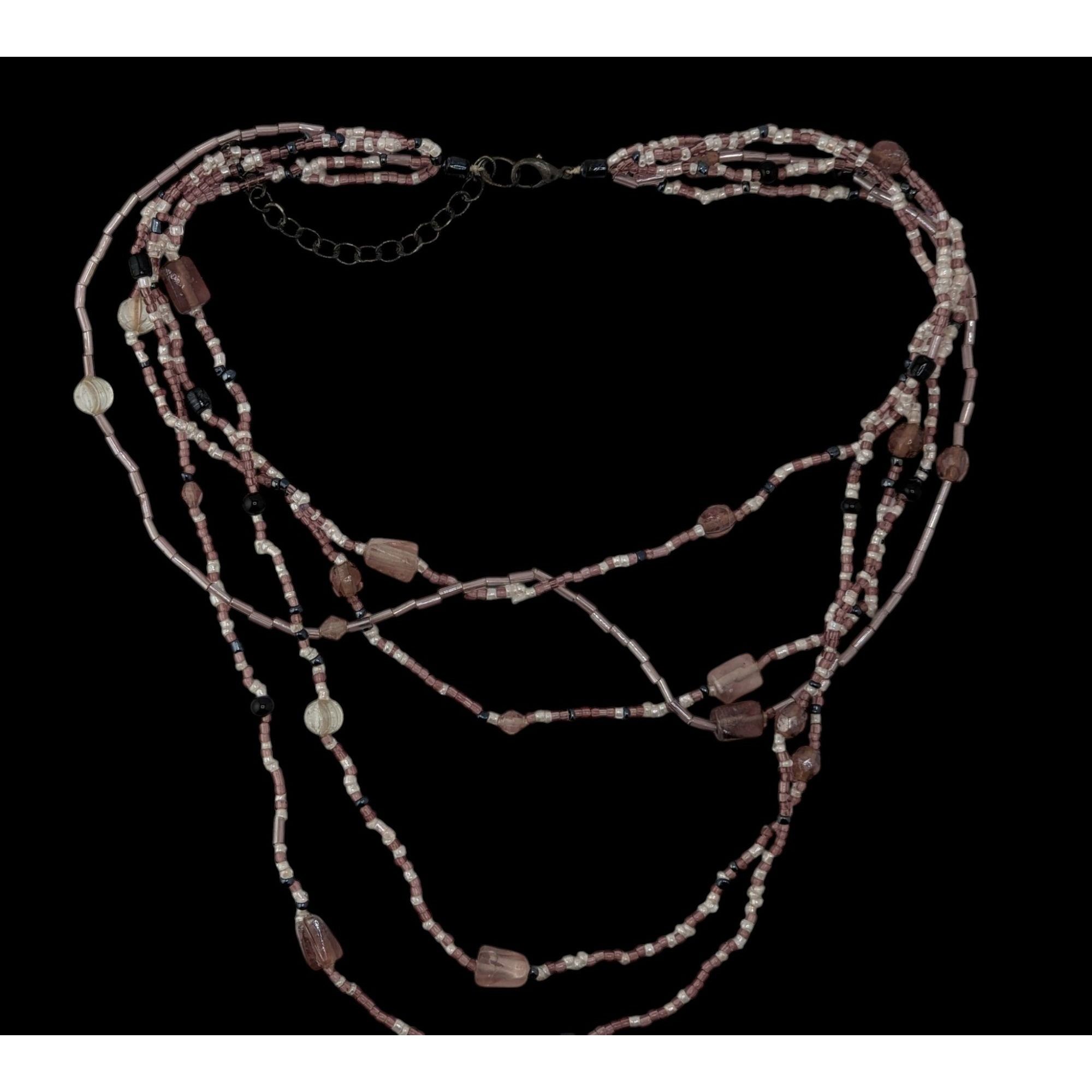 Other Glass Multi-Strand Purple Beaded Necklace Size ONE SIZE - 4 Thumbnail