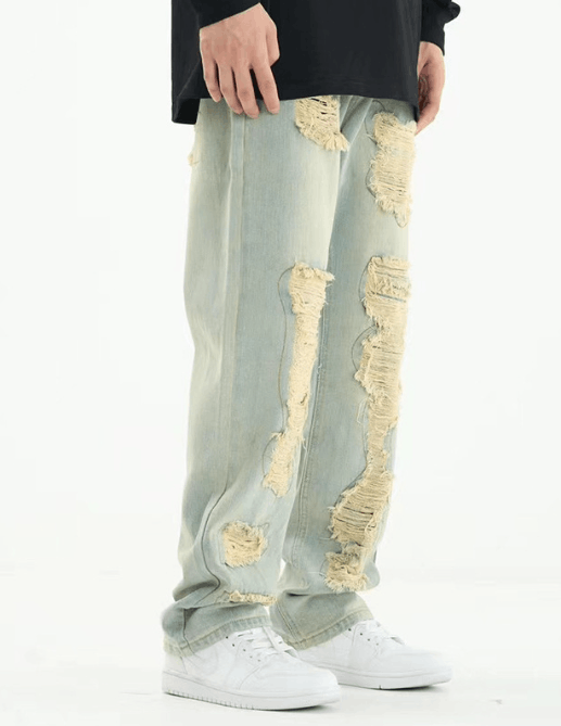 Japanese Brand American high street washed distressed fashion ripped jeans Size US 32 / EU 48 - 3 Thumbnail